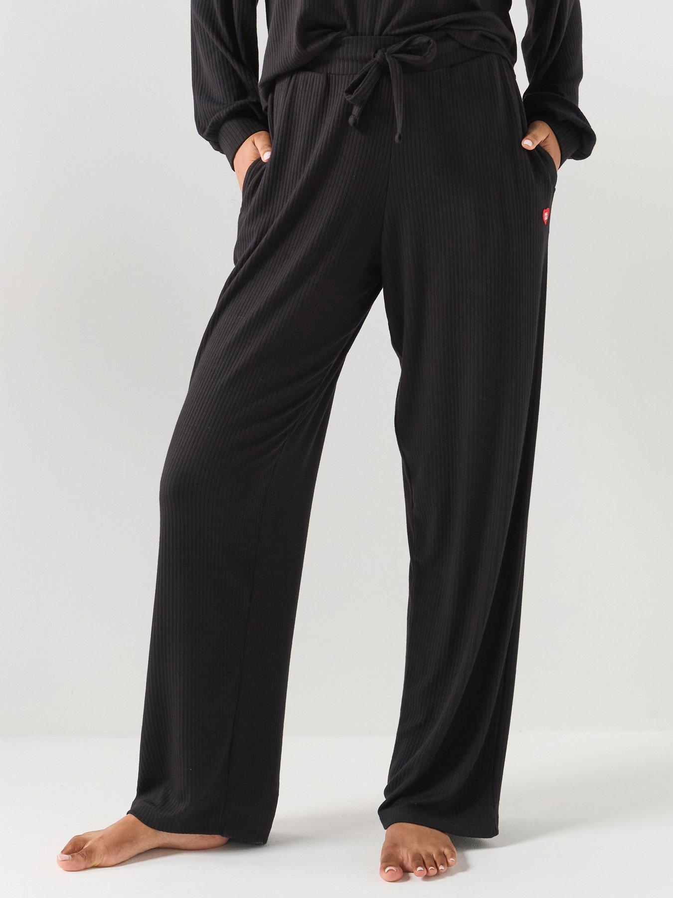 HUGO Stretch-modal Tracksuit Bottoms With Heart Logo - Black
