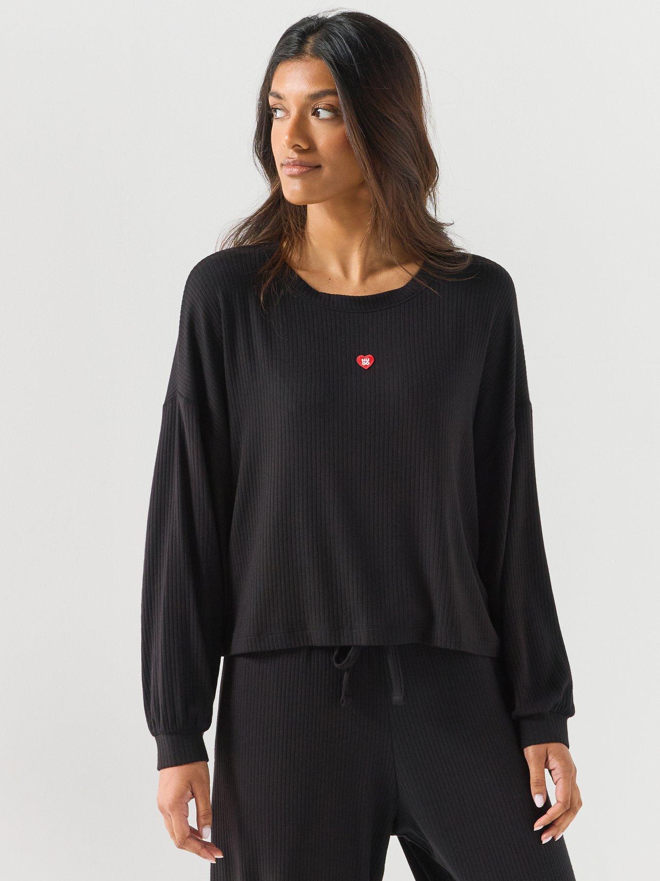 HUGO Heart Logo Sweatshirt - Black