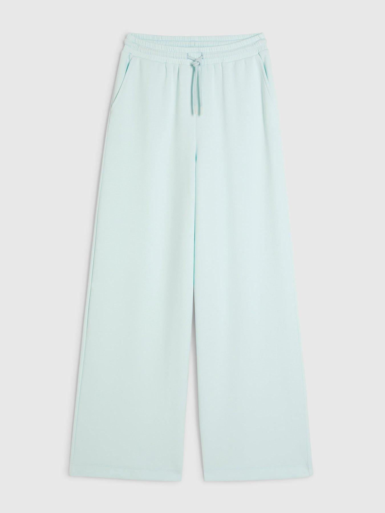Image 5 of 6 of River Island High Waist Neo Premium Co-ord Wide Leg Jogger - Green