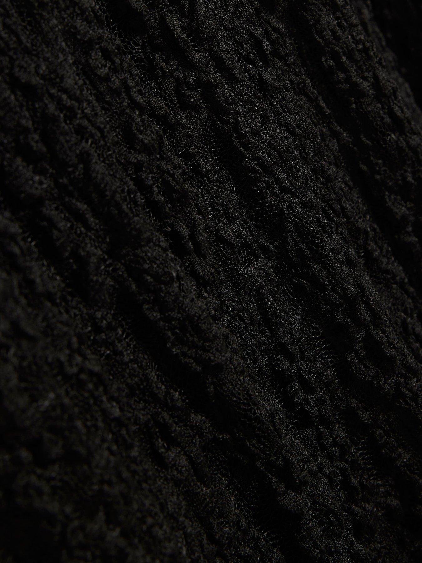 Image 5 of 5 of River Island Lace Skirt Hybrid Drape Dress - Black