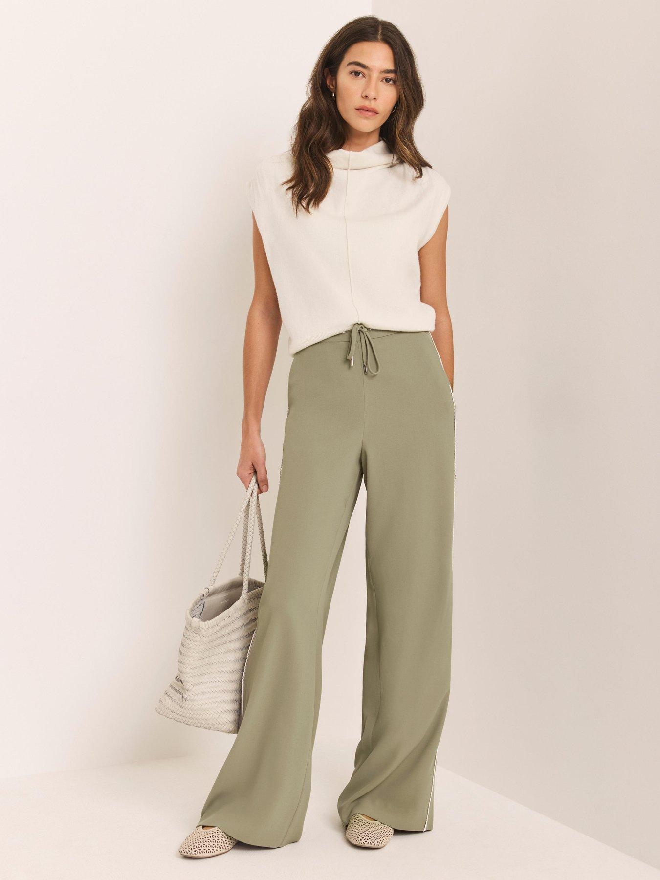mint-velvet-scallop-stripe-trousers-khakioutfit