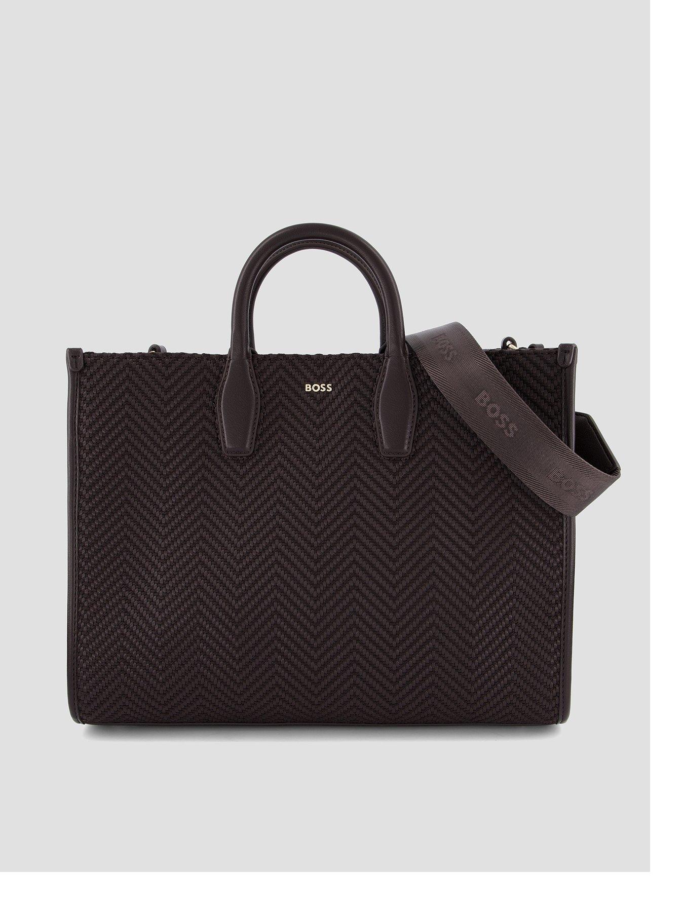 BOSS Women's Chevron Textured Medium Tote Bag - Brown