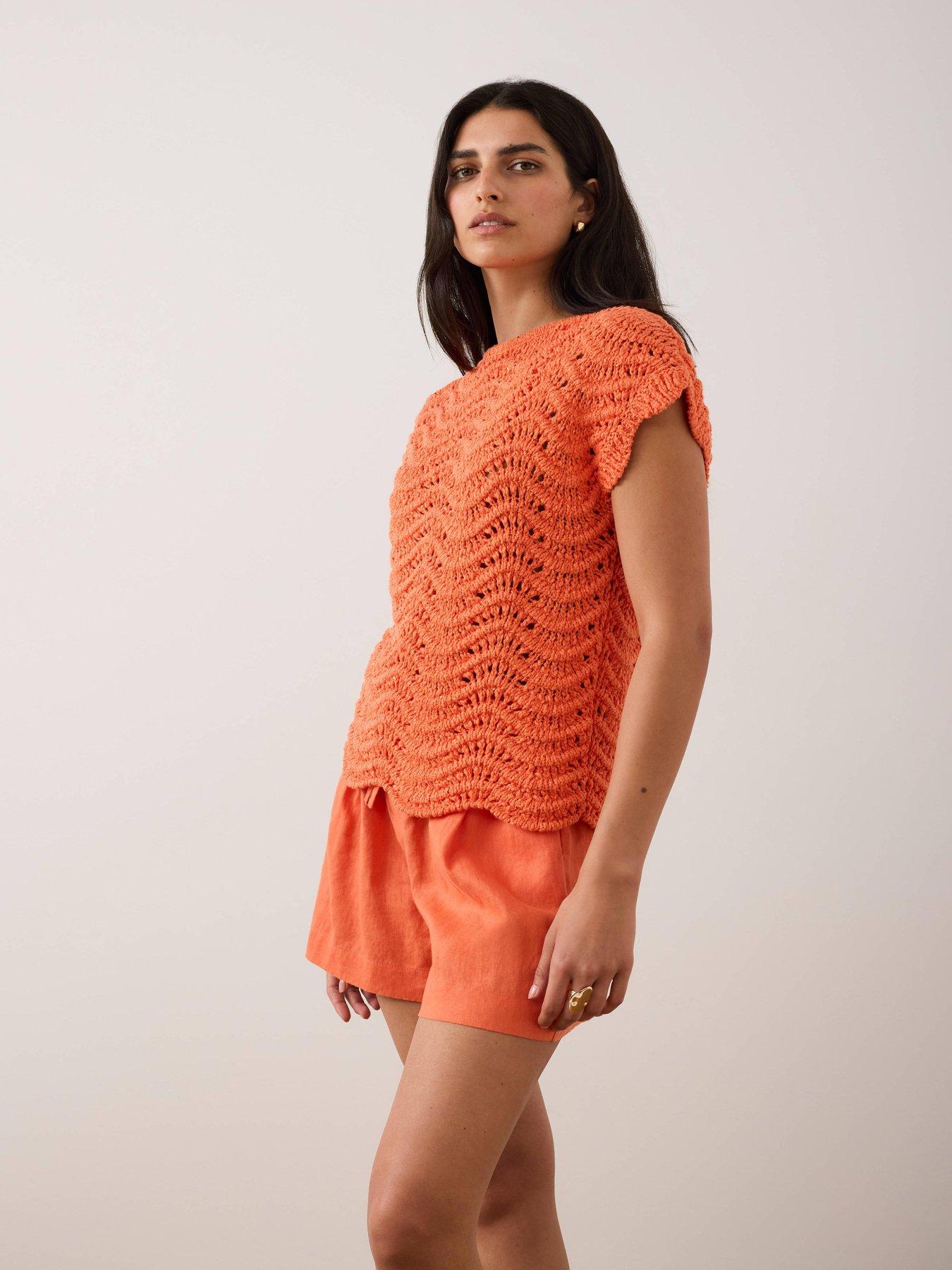 Image 2 of 6 of Mint Velvet Orange Sparkle Stitch Top