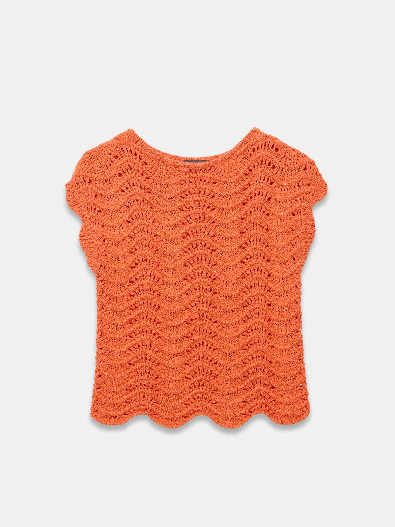Image 5 of 6 of Mint Velvet Orange Sparkle Stitch Top