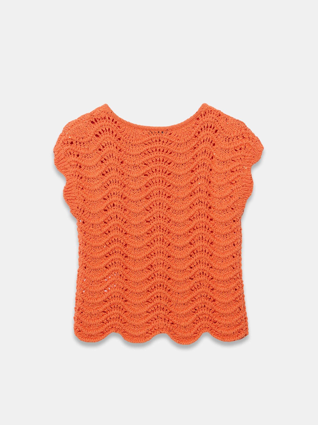 Image 6 of 6 of Mint Velvet Orange Sparkle Stitch Top