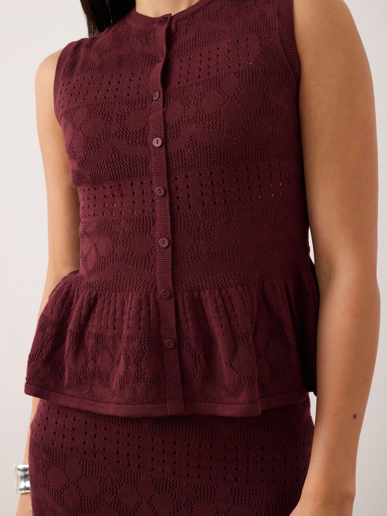 mint-velvet-burgundy-peplum-knit-topoutfit