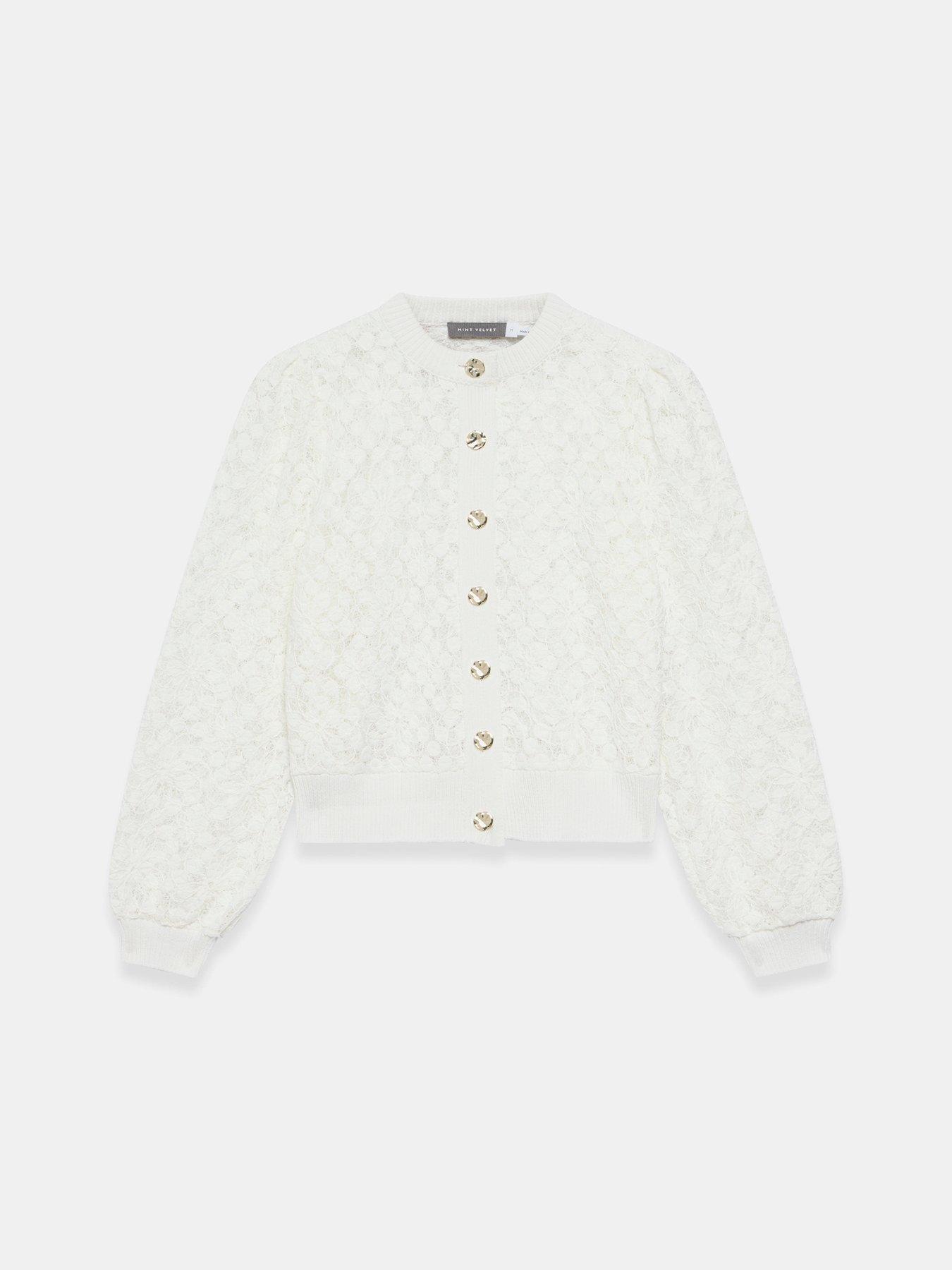 Image 5 of 6 of Mint Velvet Ivory Lace Jacket - White
