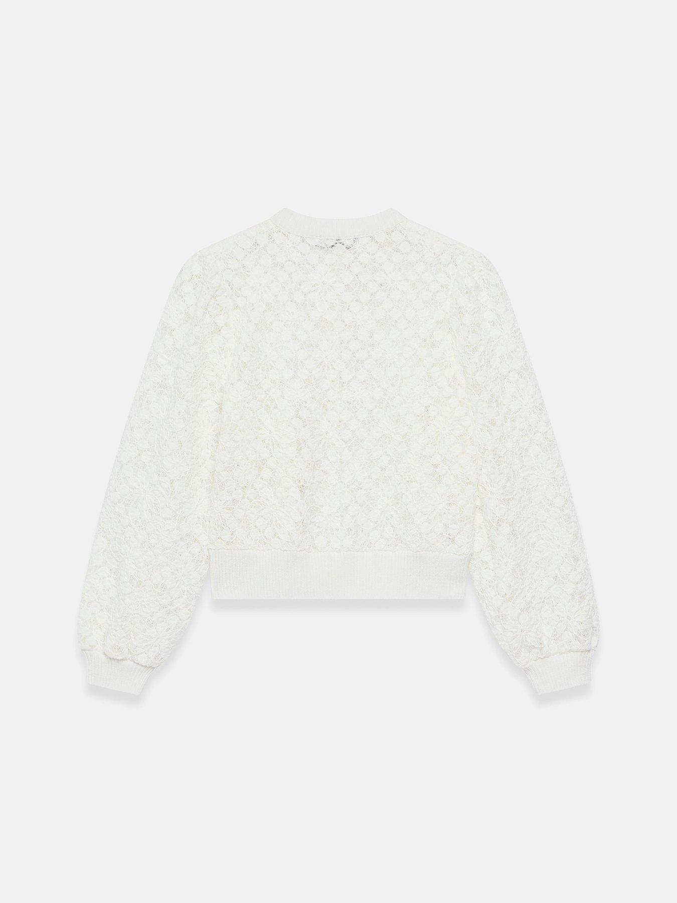 Image 6 of 6 of Mint Velvet Ivory Lace Jacket - White