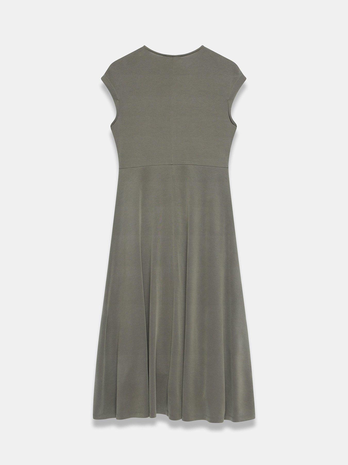 Image 6 of 6 of Mint Velvet Asymmetric Jersey Dress - Khaki