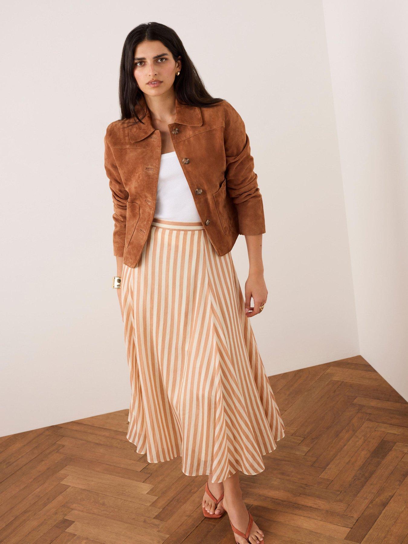mint-velvet-striped-a-line-midi-skirt-orangestillFront