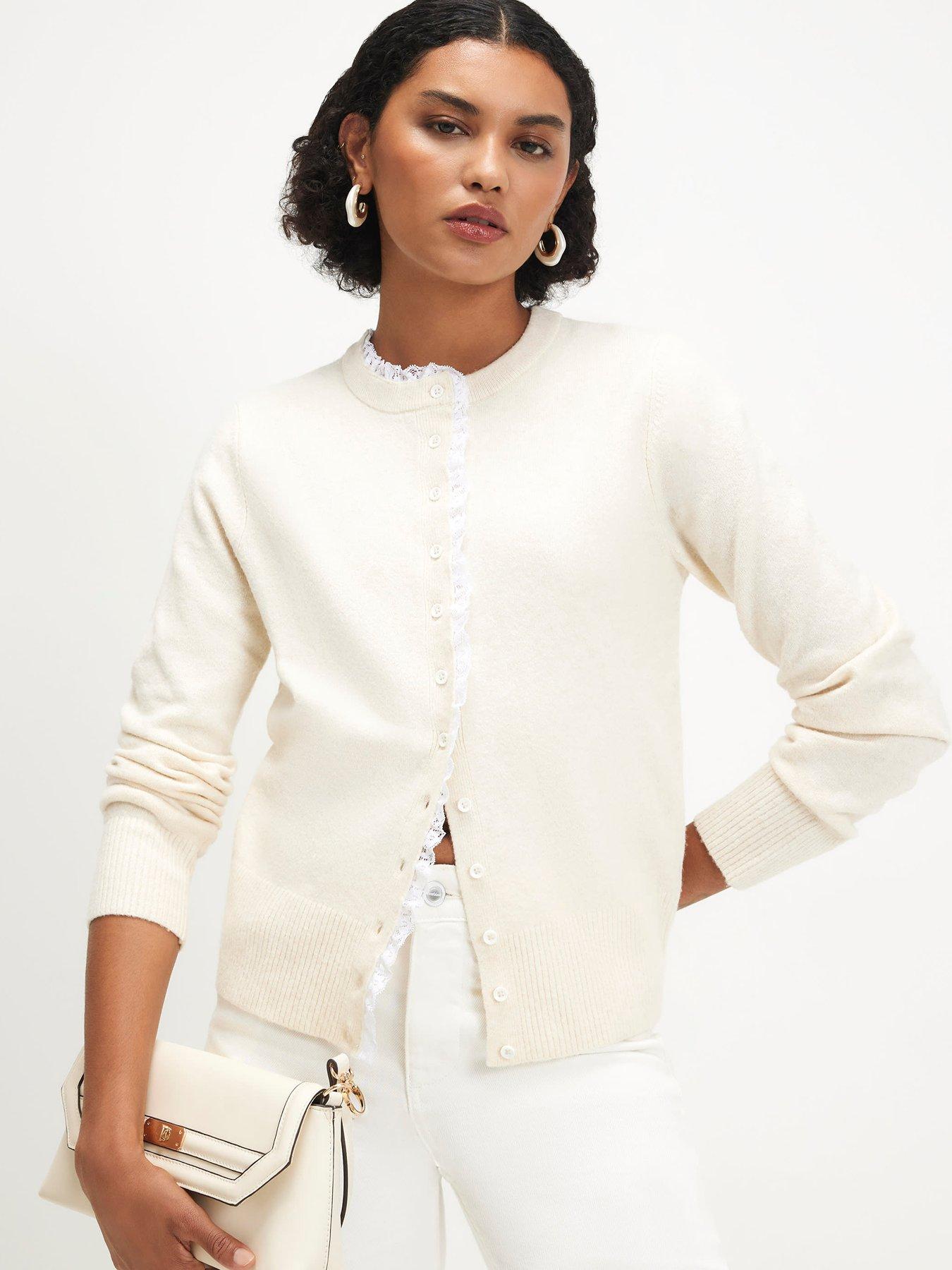 Image 1 of 5 of River Island Frill Ls Button Up Cardi
