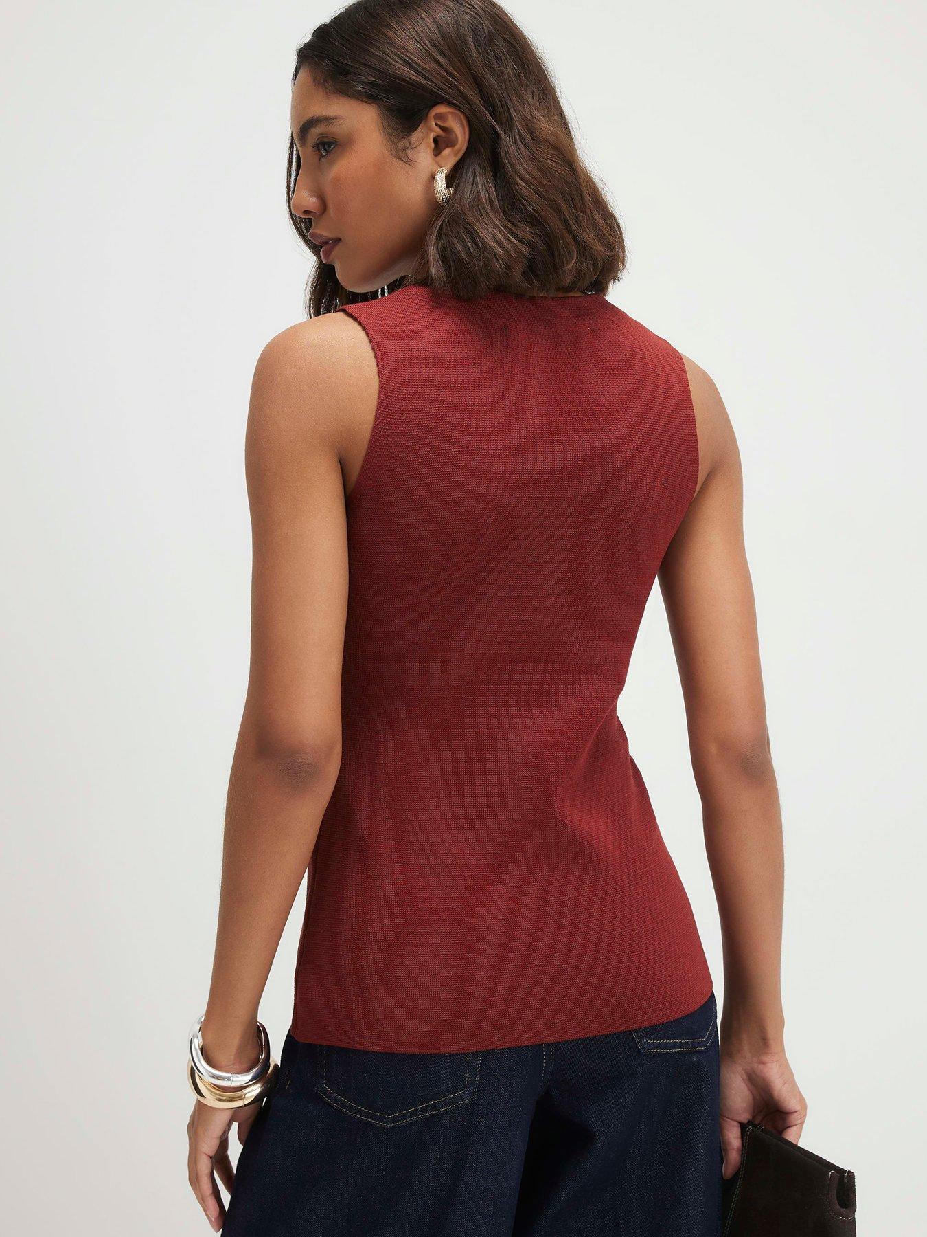 Image 2 of 6 of River Island Knitted Waistcoat - Rust