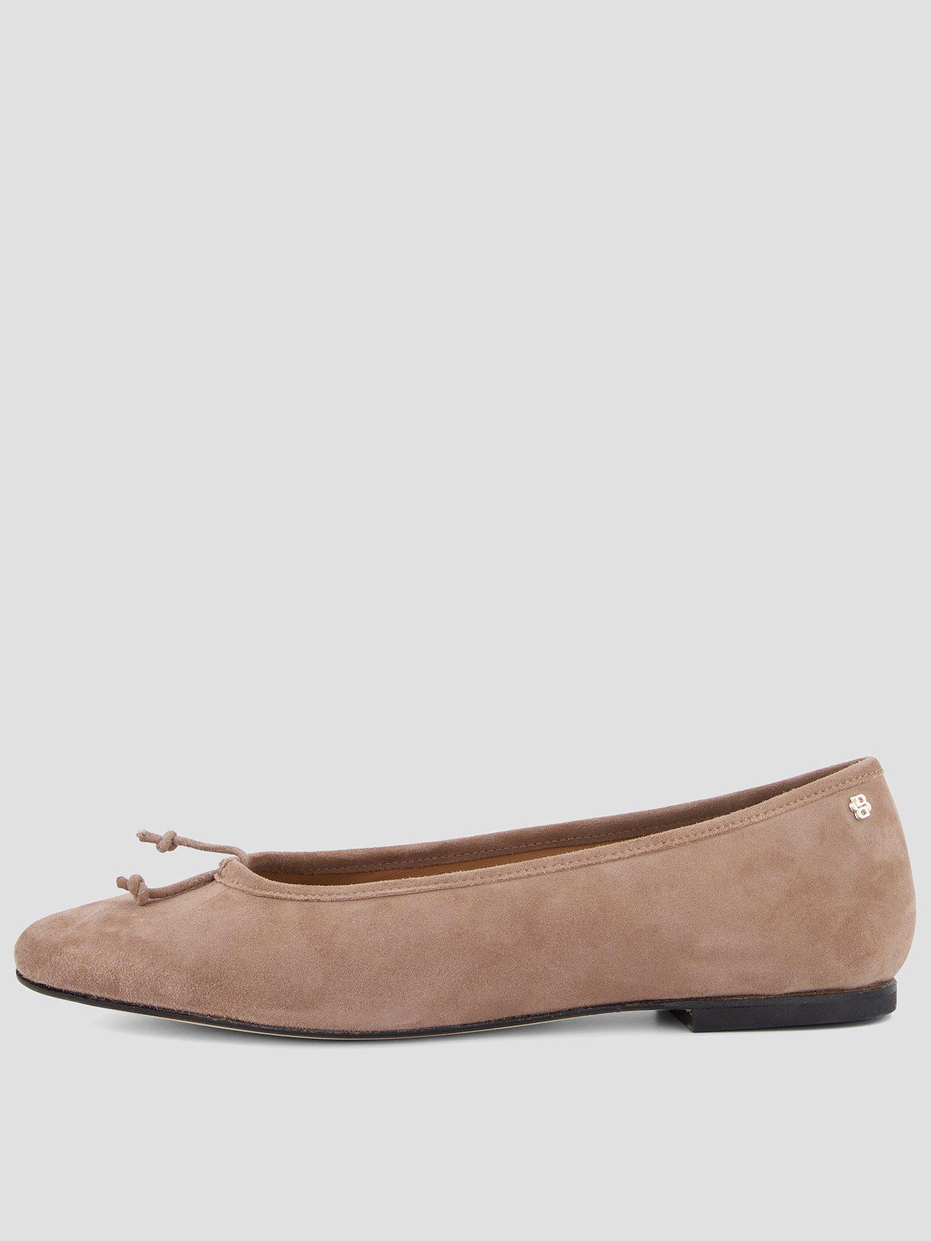 Image 1 of 7 of BOSS Suede Ballet Shoes - Beige