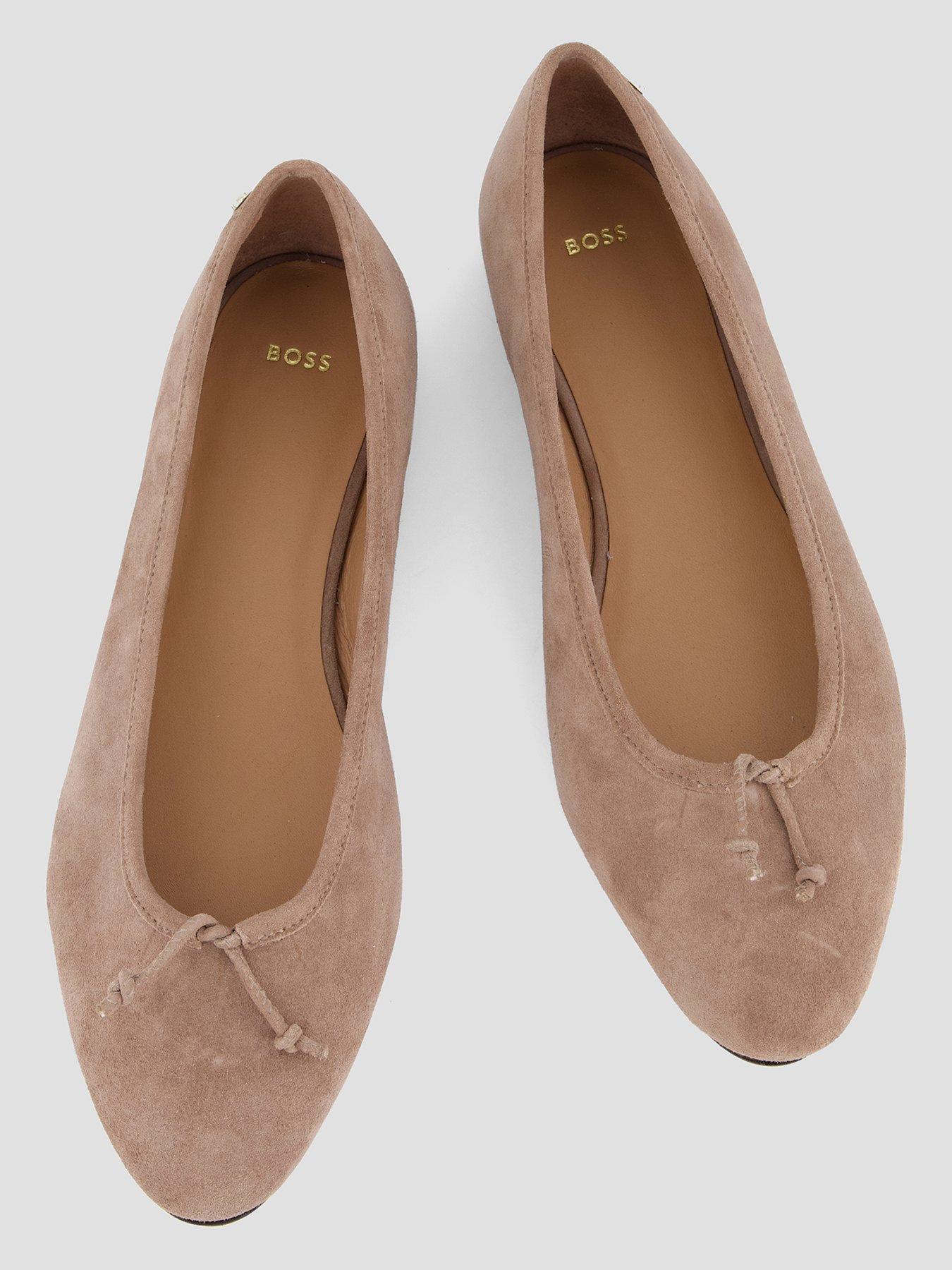 Image 3 of 7 of BOSS Suede Ballet Shoes - Beige