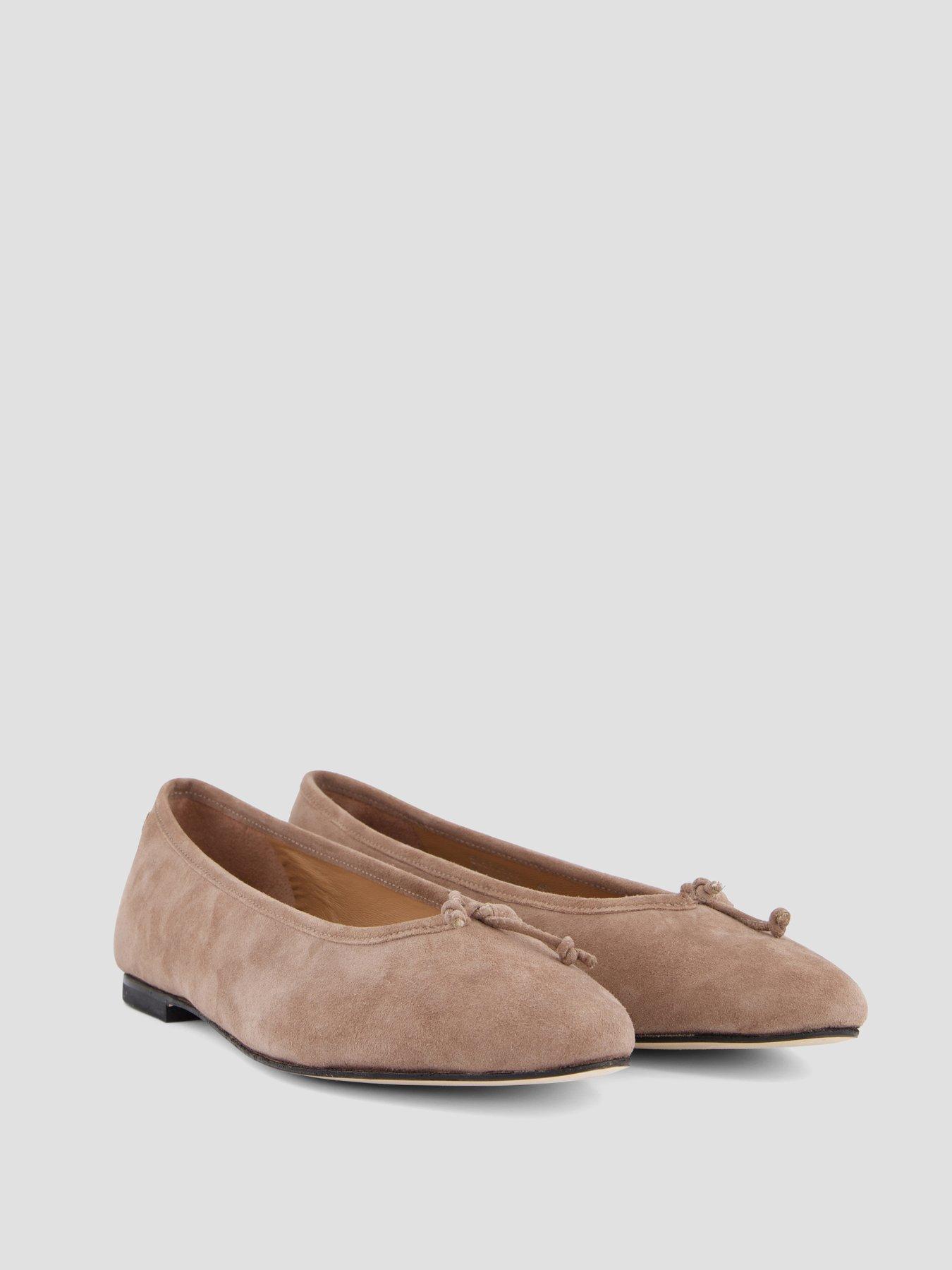 Image 6 of 7 of BOSS Suede Ballet Shoes - Beige