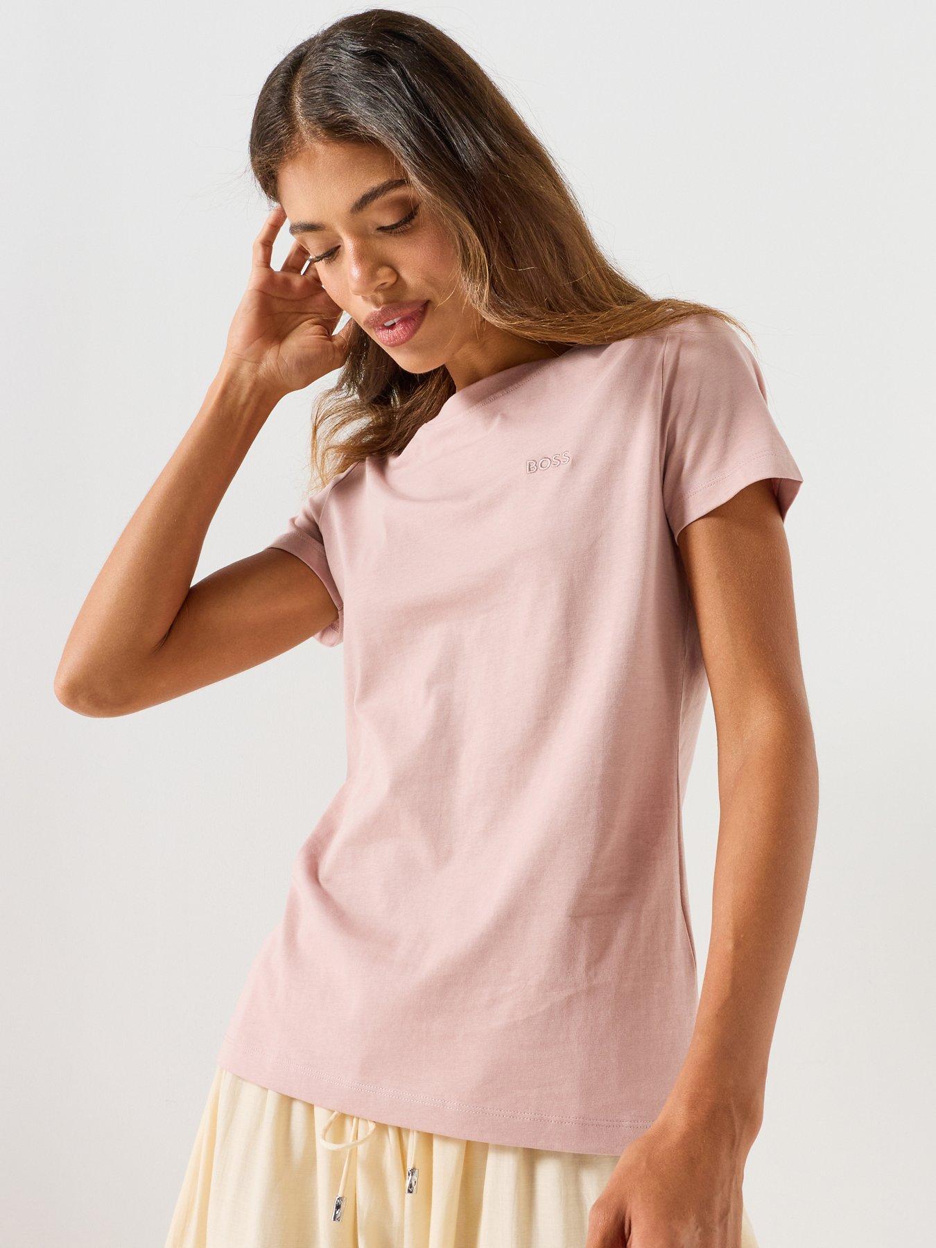 BOSS Cotton T-shirt With Tonal Chest Logo - Pink