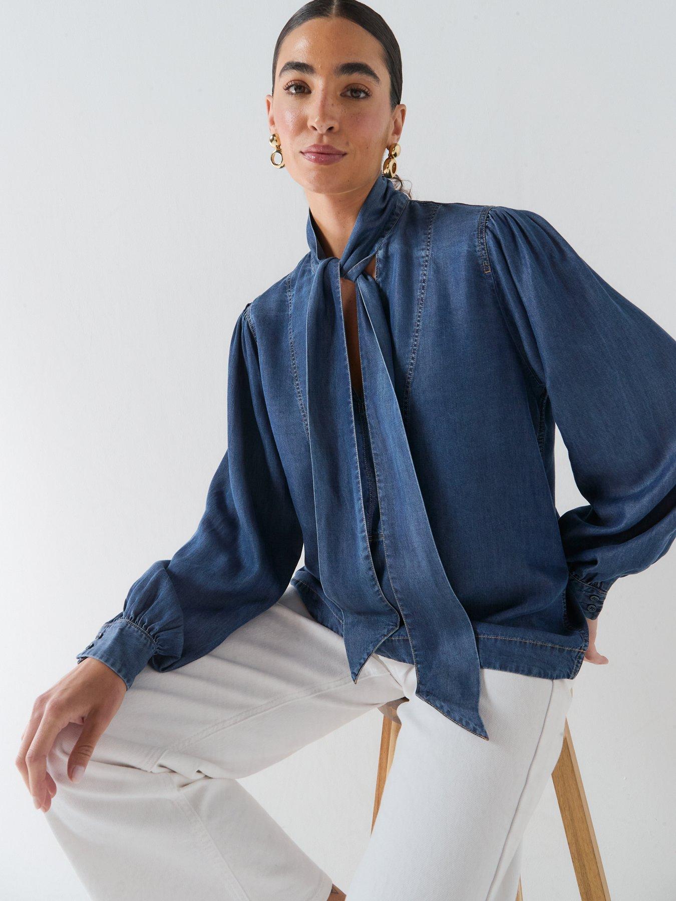 Image 4 of 6 of BOSS Betilla Denim Shirt - Blue