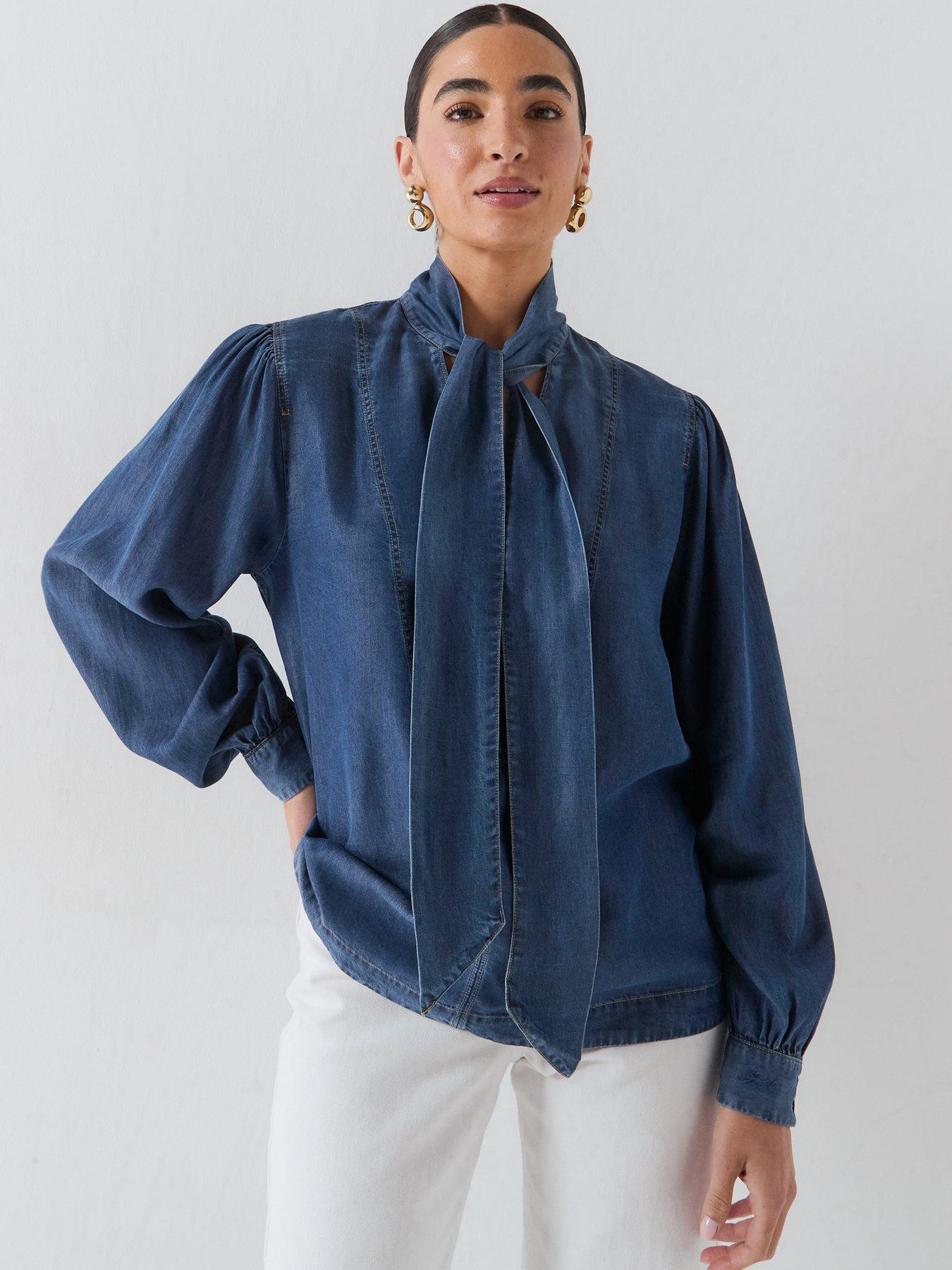 Image 5 of 6 of BOSS Betilla Denim Shirt - Blue