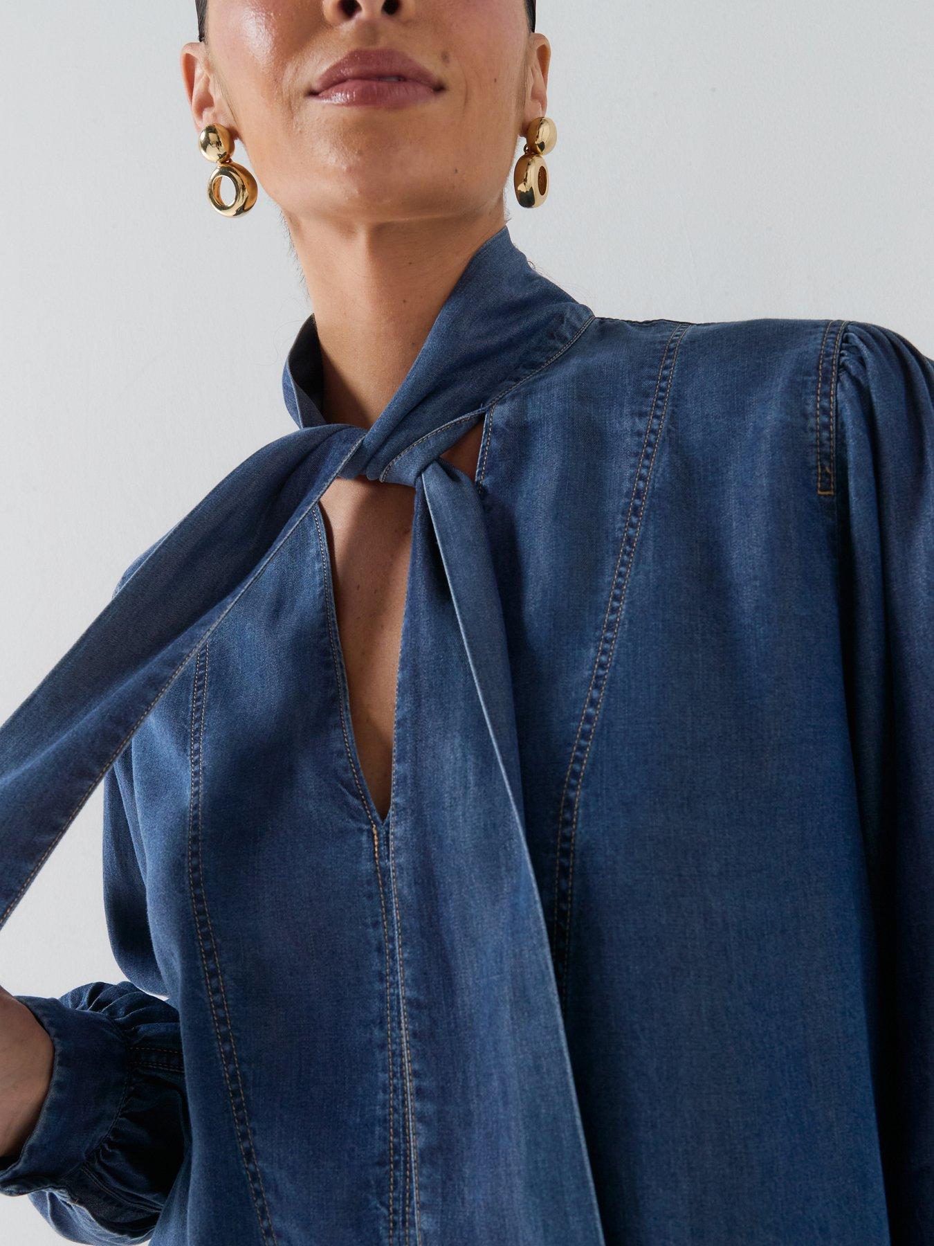 Image 6 of 6 of BOSS Betilla Denim Shirt - Blue