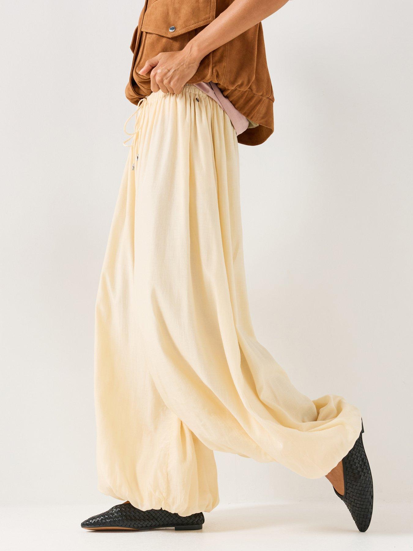 BOSS Wide Leg Moda Blend Trousers - Yellow