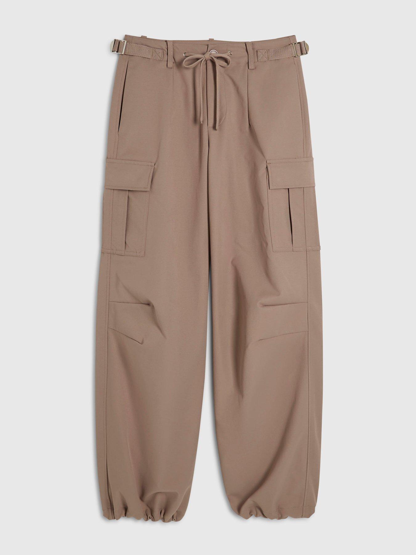 Image 5 of 6 of River Island Multi Pocket Utility Cargo Trousers - Beige