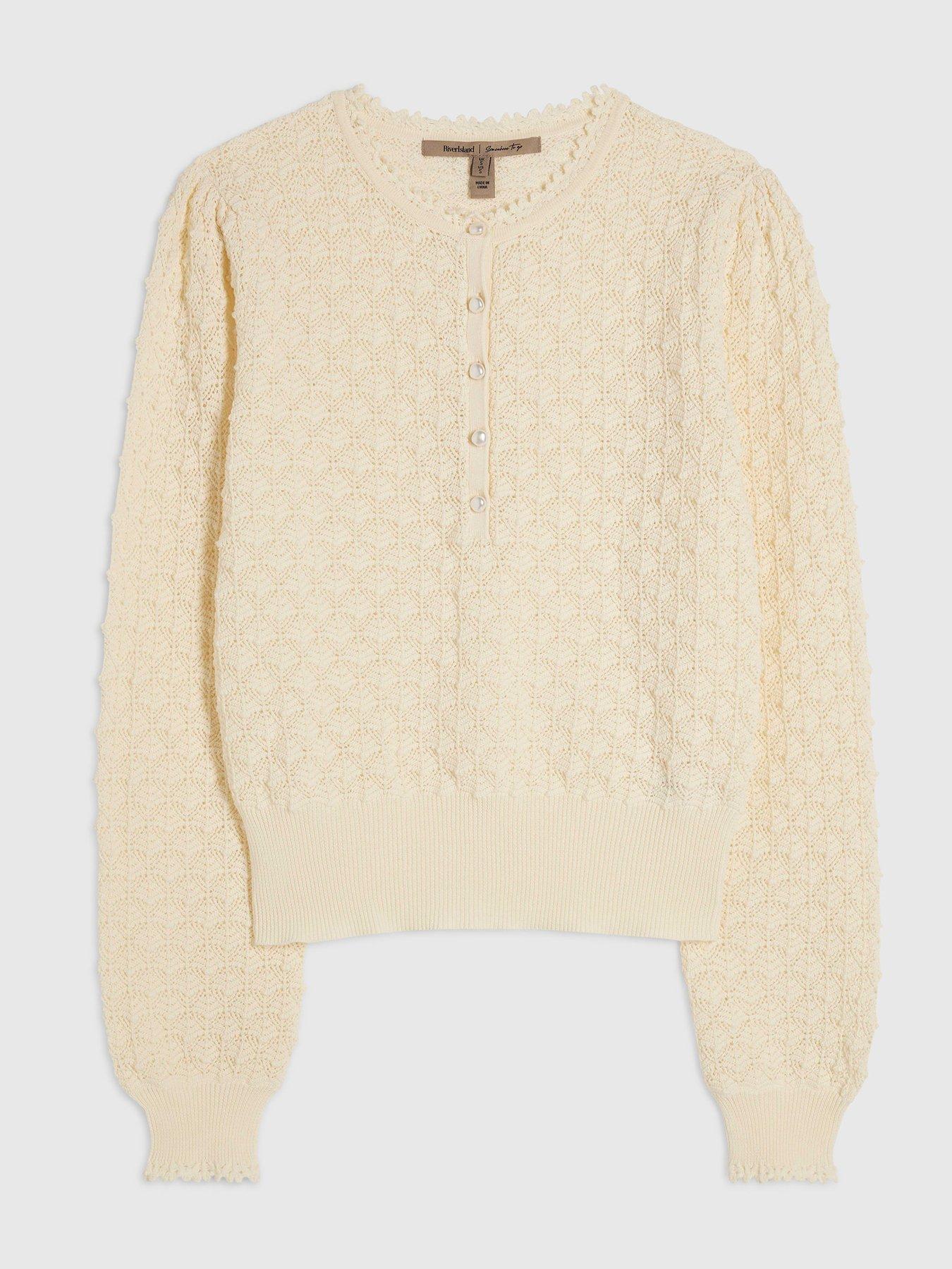 Image 5 of 6 of River Island Pointelle Stitch Henley