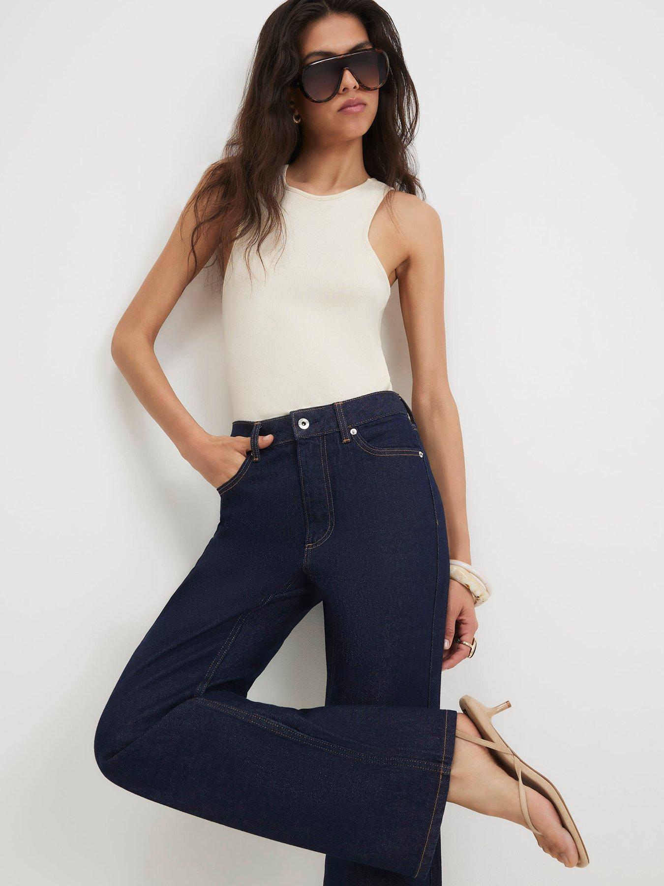 Image 3 of 6 of River Island Womens Hermione Straight High Rise Relaxed Jeans - Blue