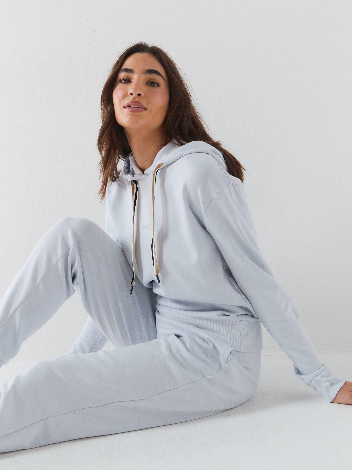 Image 4 of 6 of BOSS Stripe Drawstring Hoodie - Light Blue