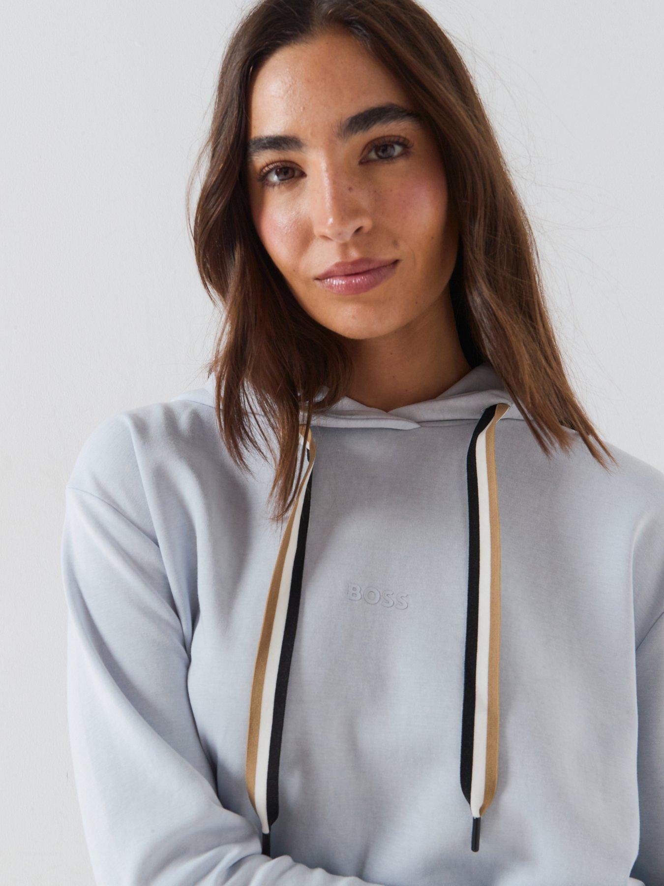 Image 6 of 6 of BOSS Stripe Drawstring Hoodie - Light Blue