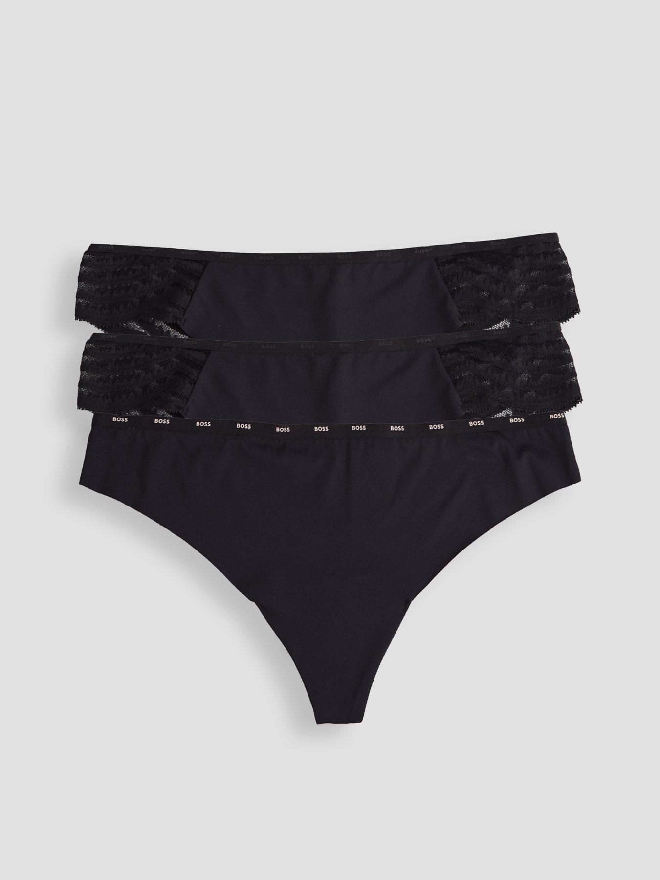 Image 1 of 6 of BOSS Boss 3 Pack Lace Thong - Black