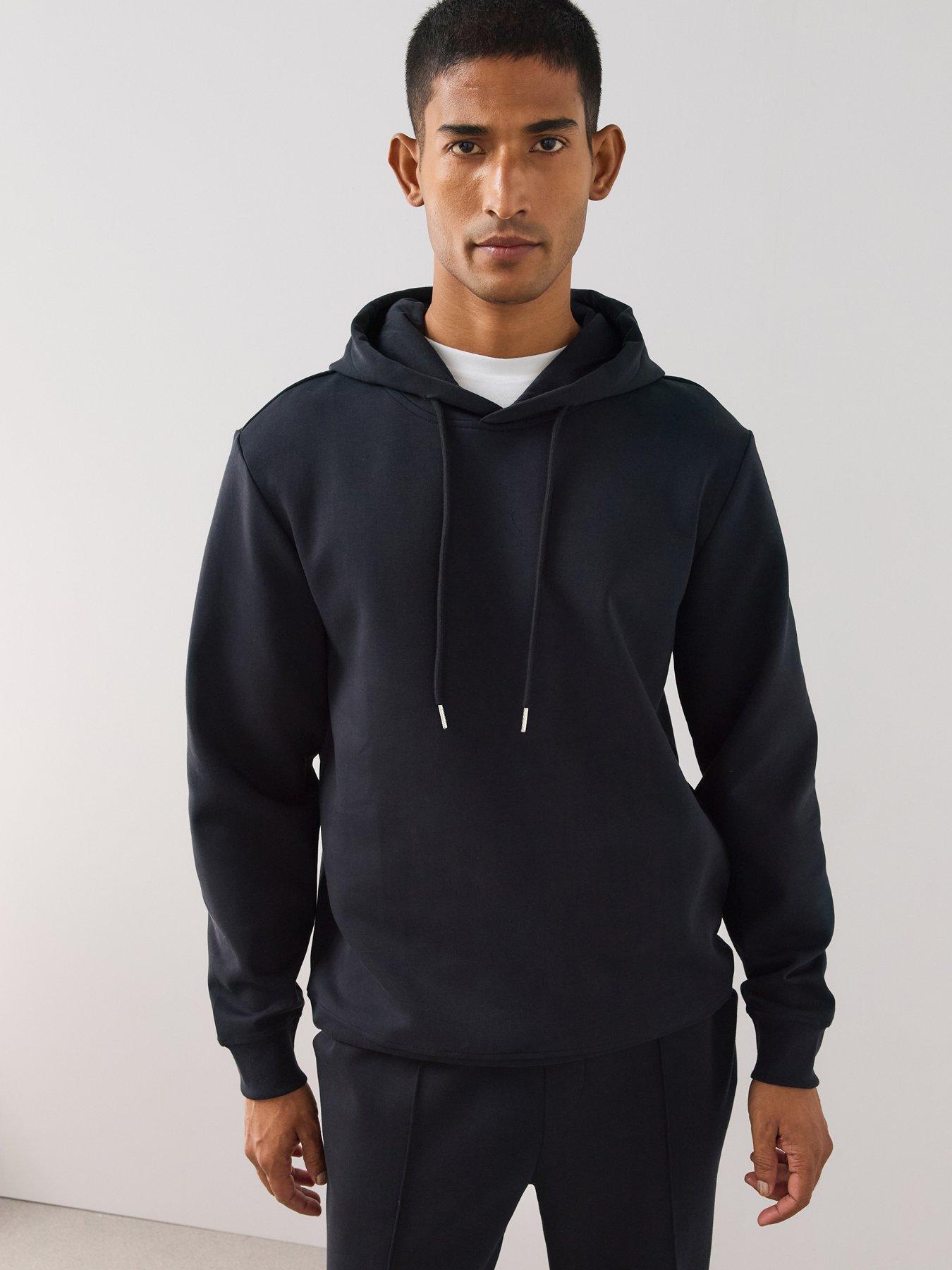 Image 1 of 6 of The Very Collection Mens Premium Interlock Jersey Smart Hoodie - Navy