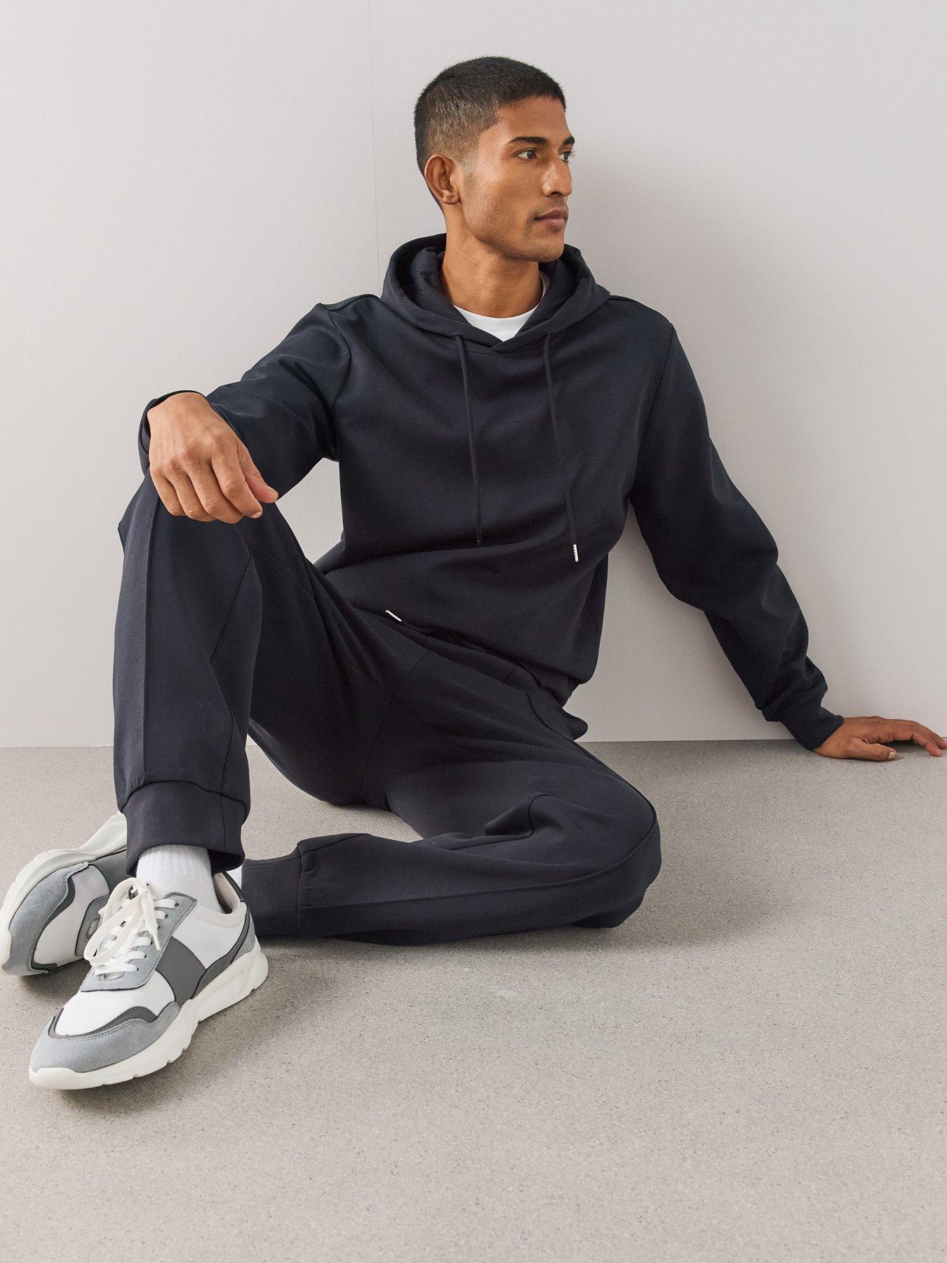 Image 4 of 6 of The Very Collection Mens Premium Interlock Jersey Smart Hoodie - Navy