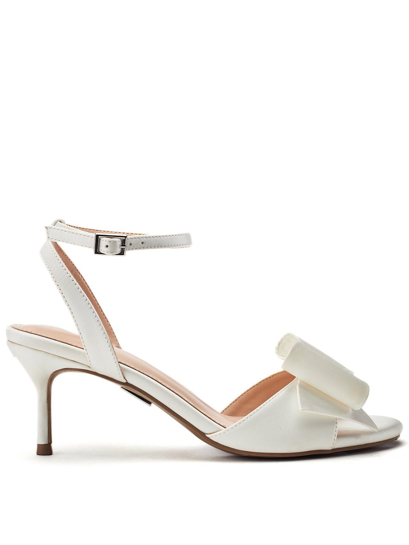 Moda In Pelle Lotty Satin Low Sandal With Large Bow Trim -  White