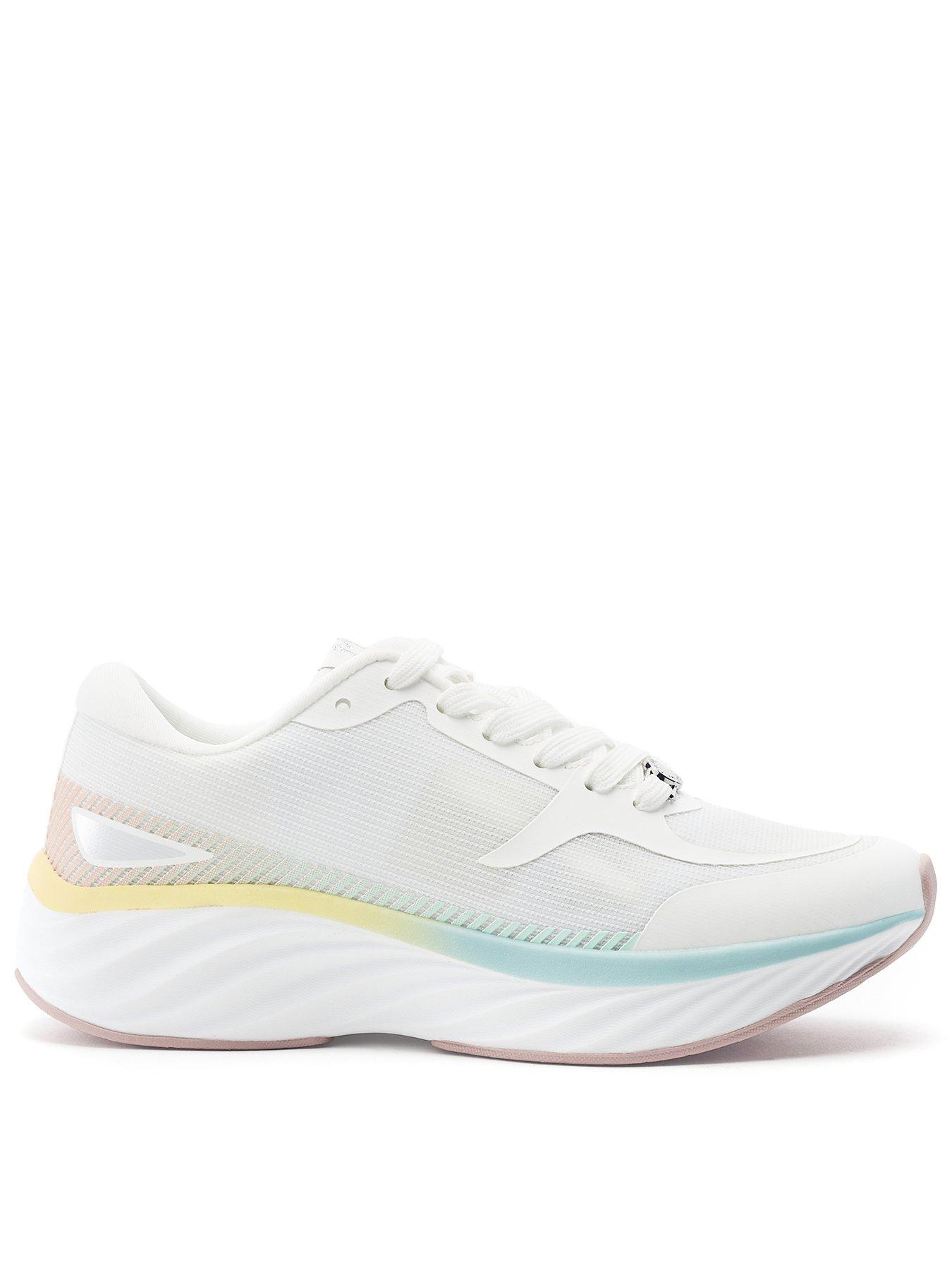 Moda In Pelle Damara White Textile Trainer With Textured Outsole