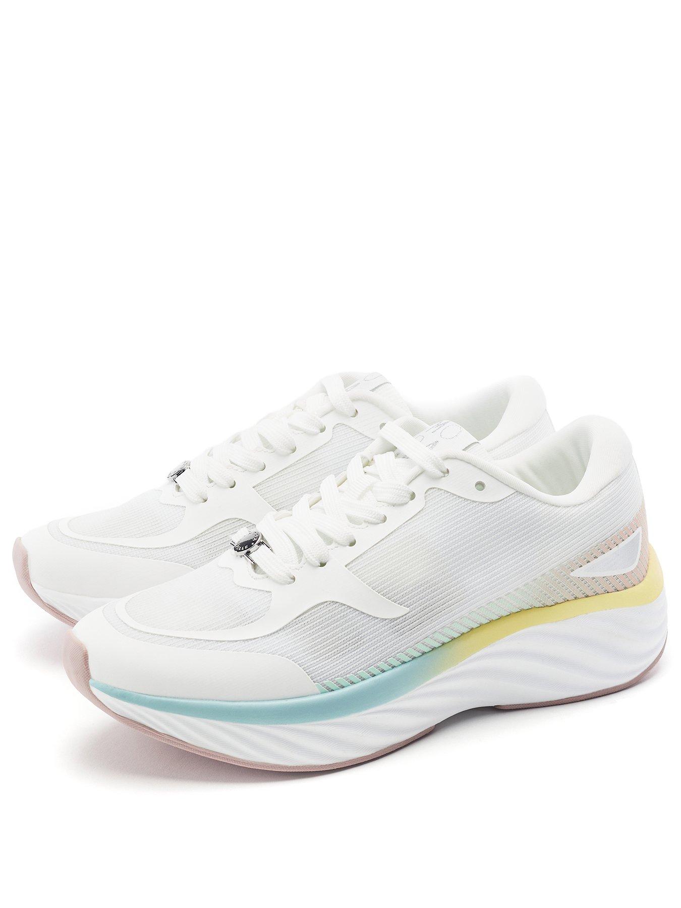 Image 2 of 4 of Moda In Pelle Damara White Textile Trainer With Textured Outsole