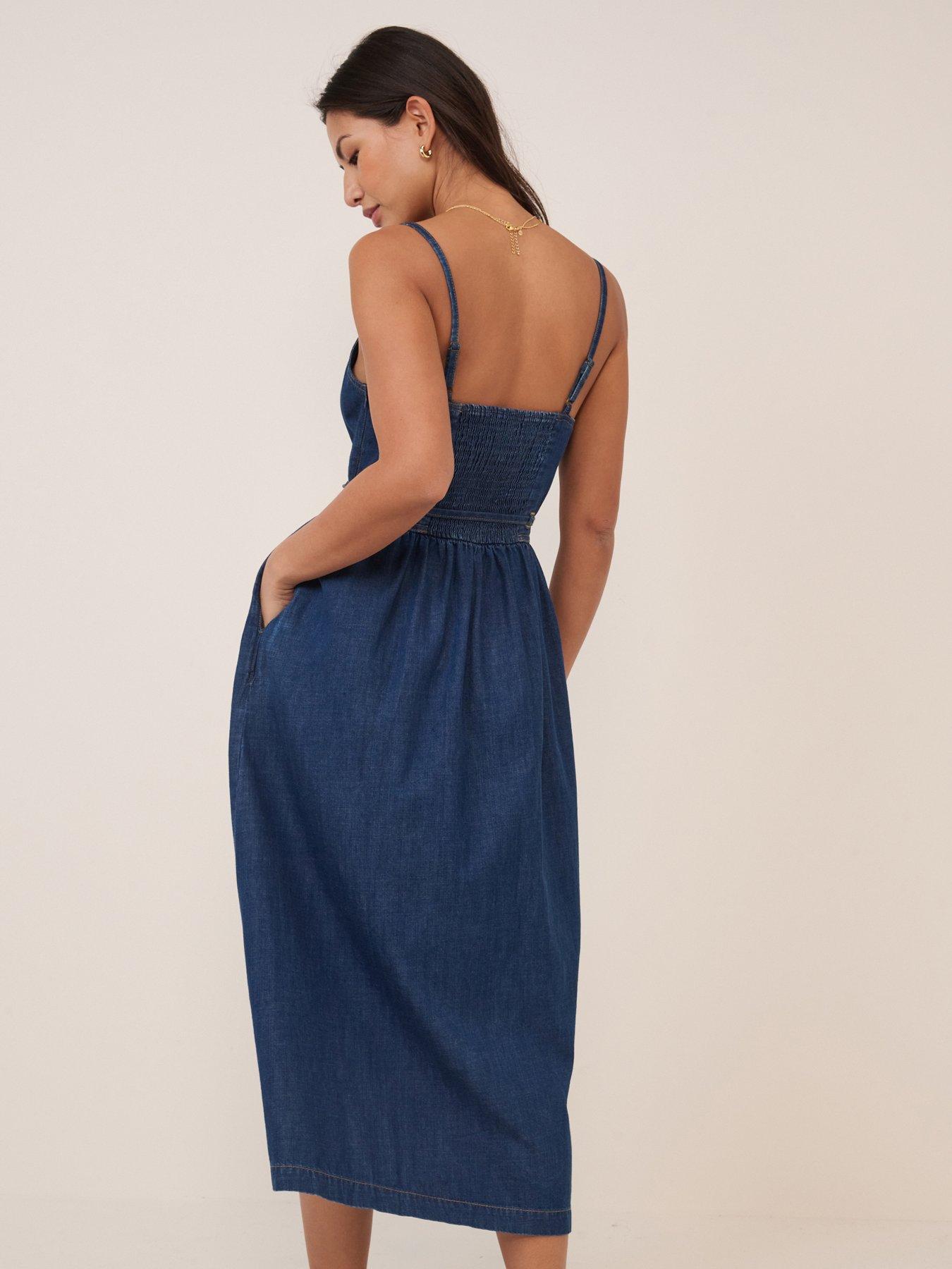 Image 2 of 5 of Nobodys Child Jones Denim Midi Dress - Blue