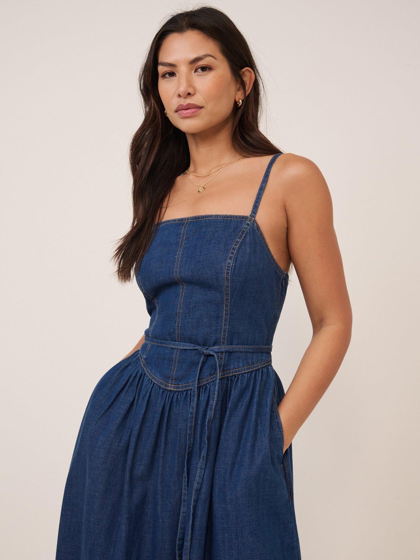 Image 5 of 5 of Nobodys Child Jones Denim Midi Dress - Blue