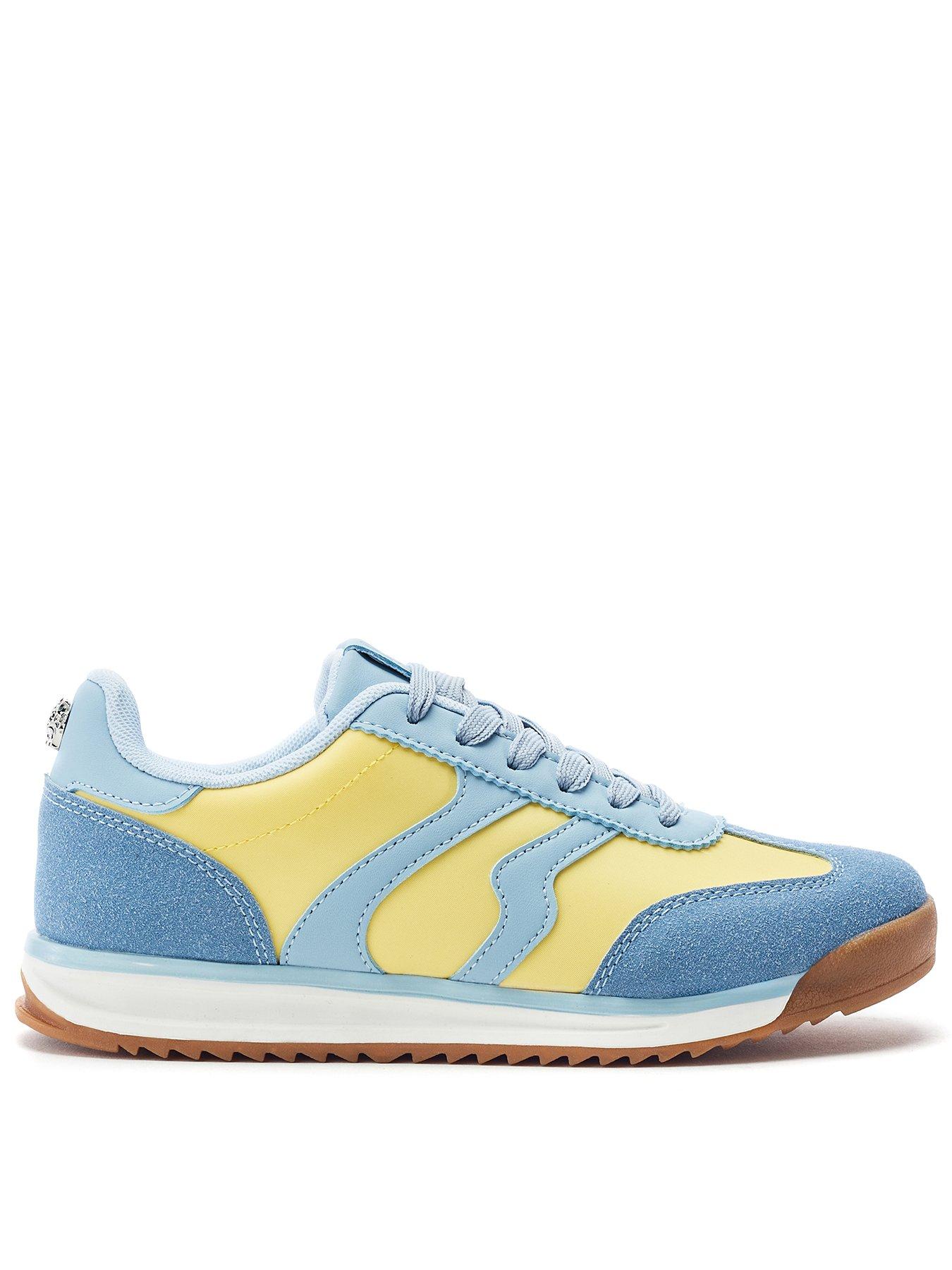 Moda In Pelle Biankah Blue Porvair Multi Panel Lace Up Trainer