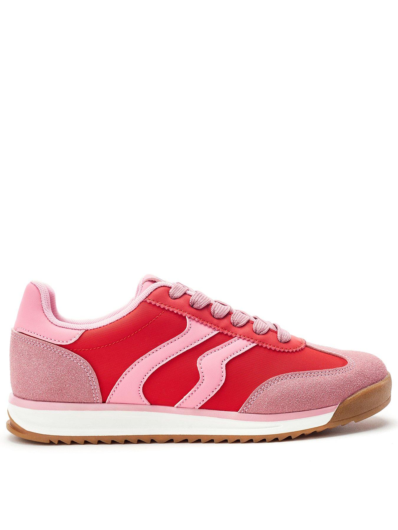 Moda In Pelle Biankah Pink Porvair Multi Panel Lace Up Trainer