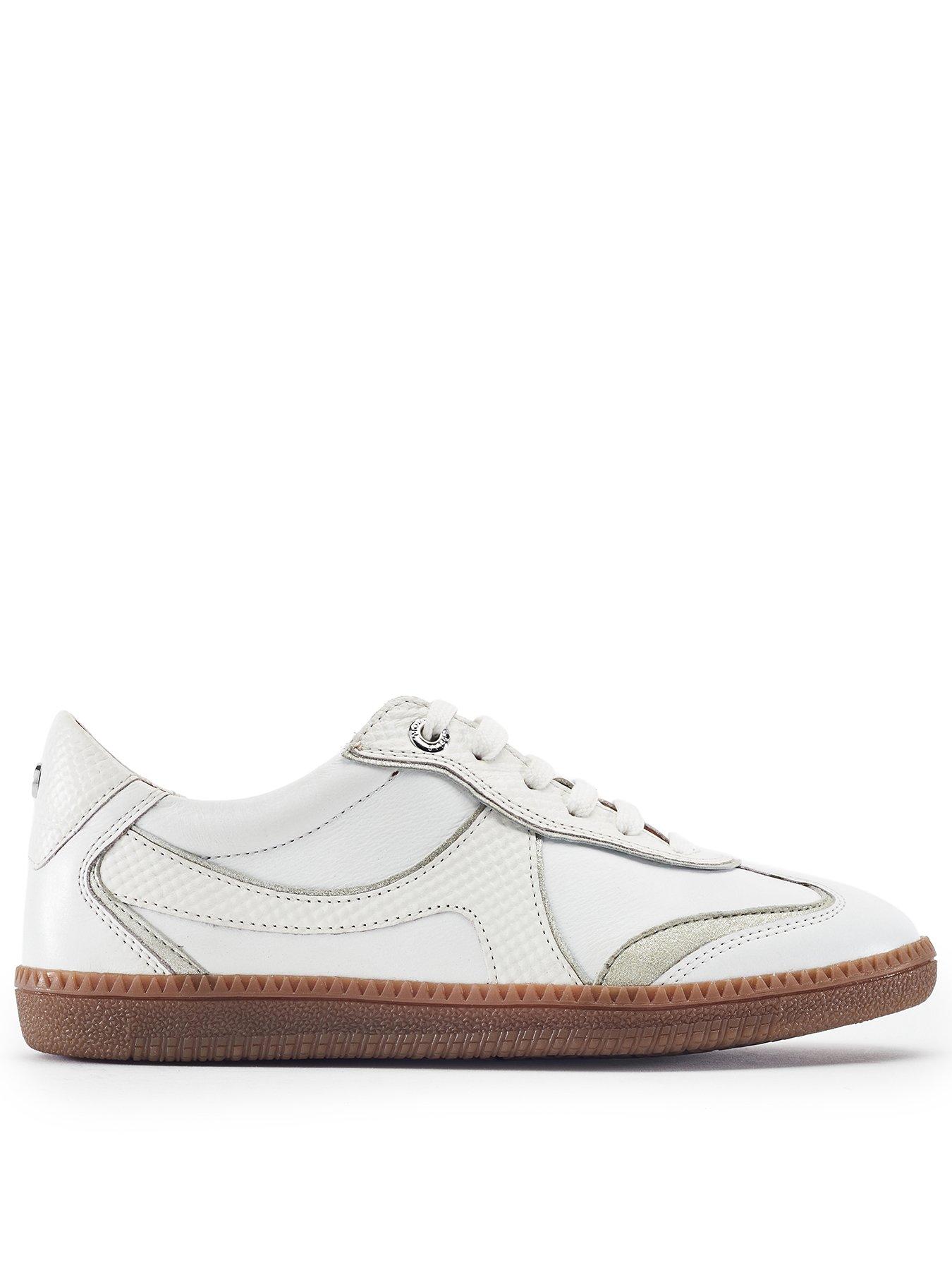 Image 1 of 4 of Moda In Pelle Brioni Leather Multi Panel Gum Sole Trainer - White Snake