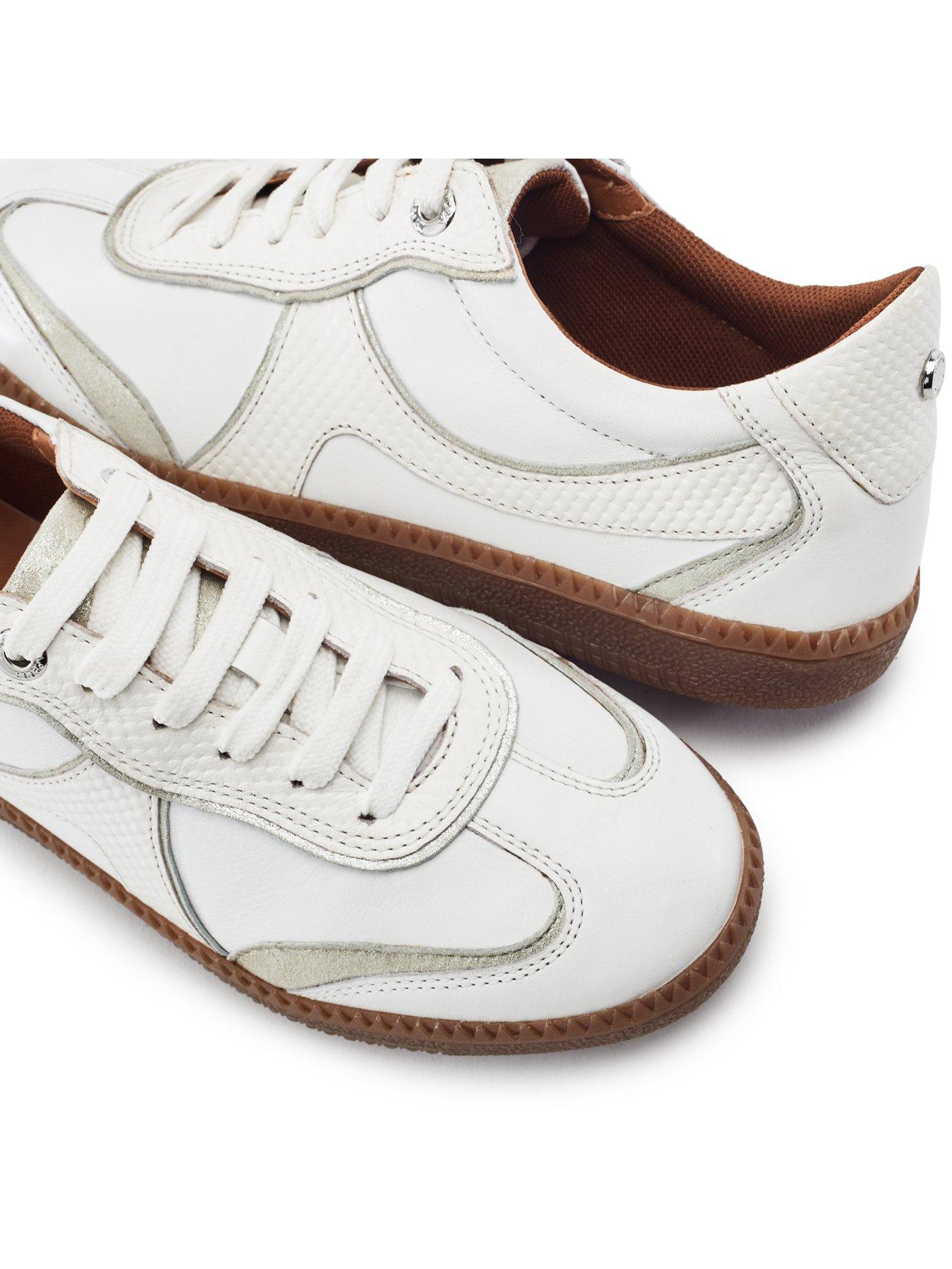 Image 4 of 4 of Moda In Pelle Brioni Leather Multi Panel Gum Sole Trainer - White Snake