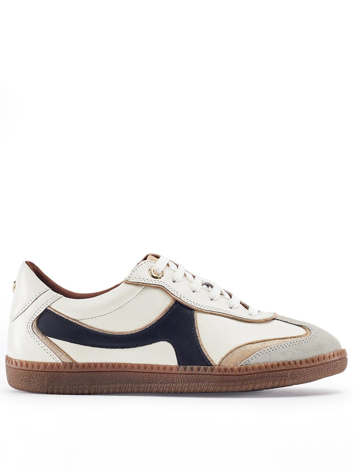 Image 1 of 4 of Moda In Pelle Brioni Leather Multi Panel Gum Sole Trainer - Off White