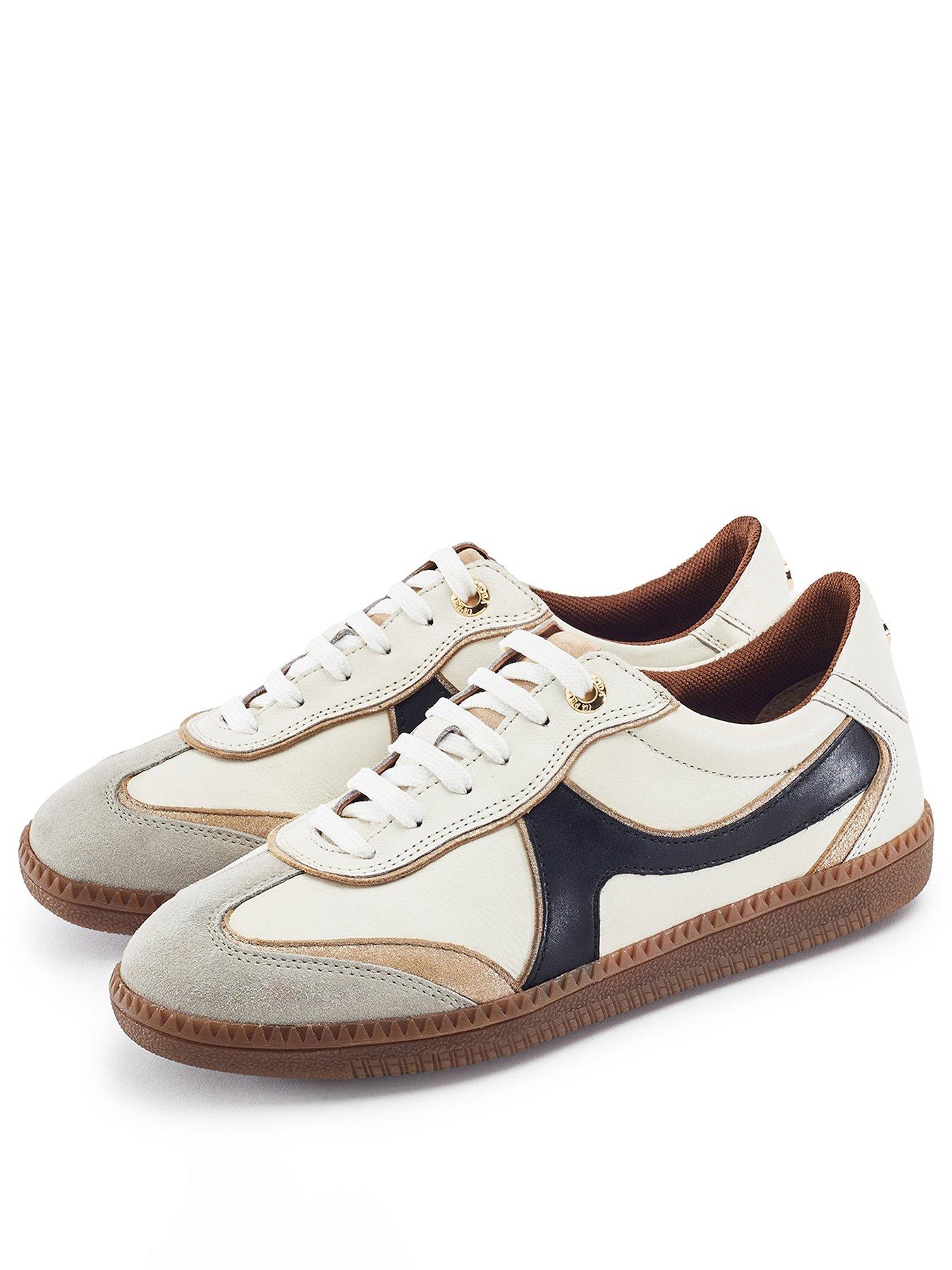 Image 2 of 4 of Moda In Pelle Brioni Leather Multi Panel Gum Sole Trainer - Off White