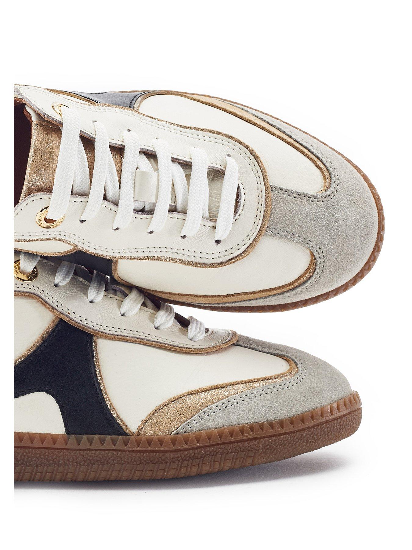 Image 3 of 4 of Moda In Pelle Brioni Leather Multi Panel Gum Sole Trainer - Off White