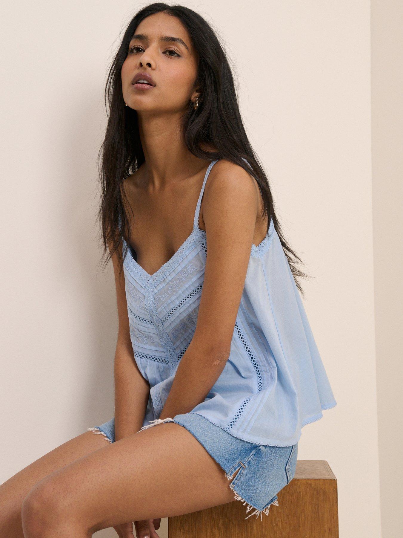 Nobodys Child Zaya Embroidered Cami - Blue