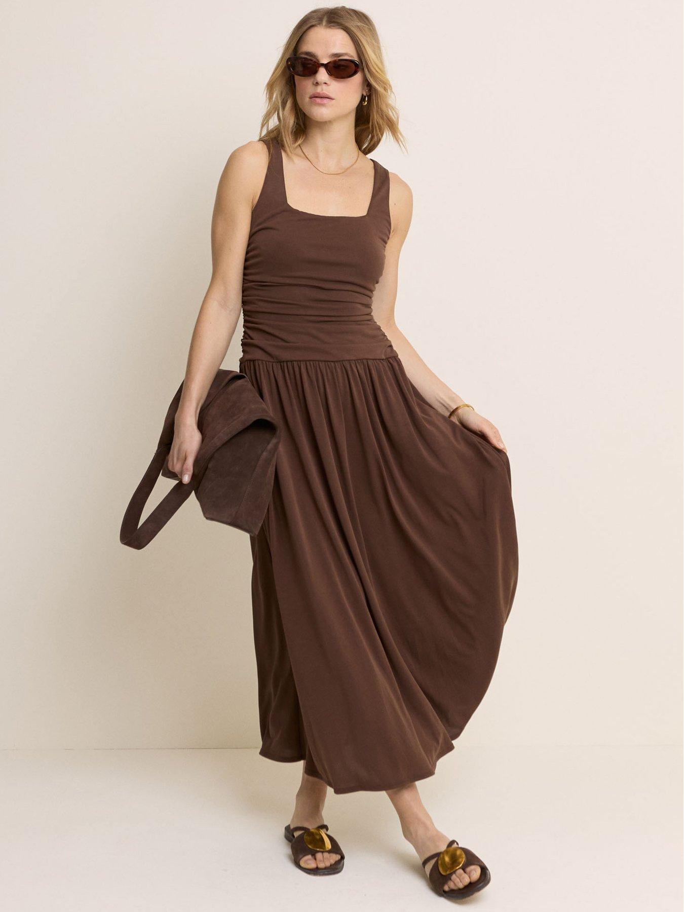 Image 3 of 6 of Nobodys Child Natalie Midi Dress - Brown