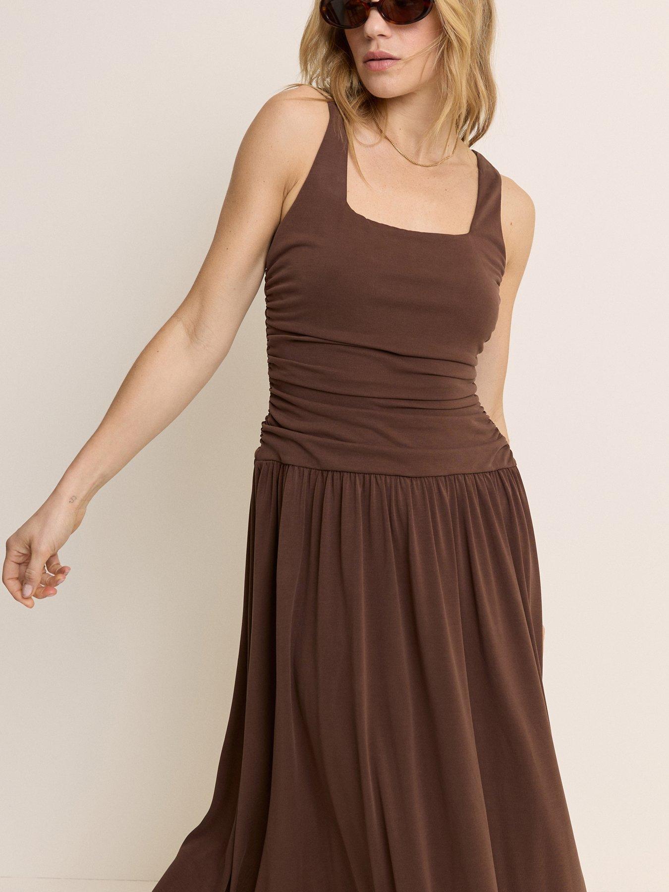 Image 6 of 6 of Nobodys Child Natalie Midi Dress - Brown