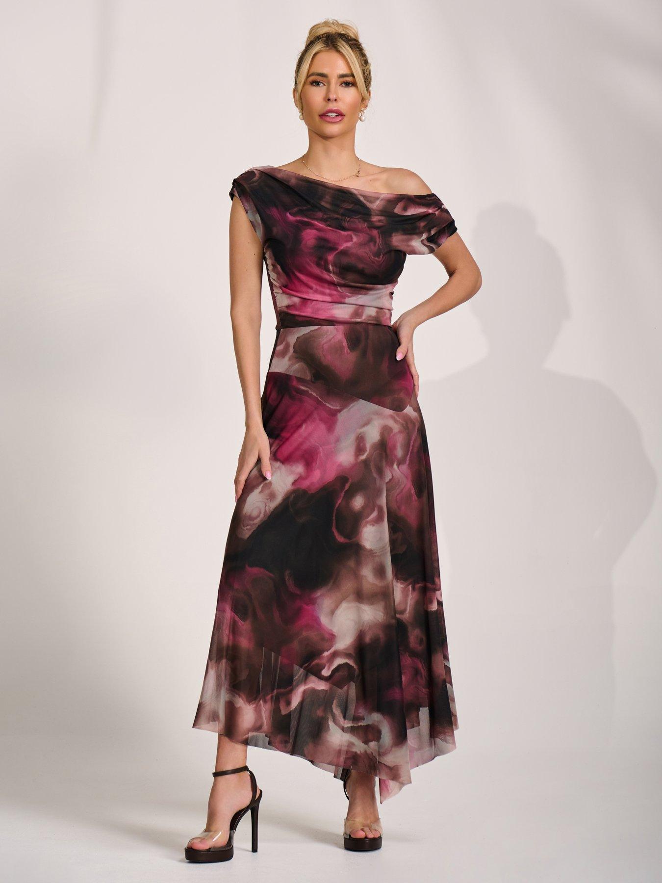 jolie moi bridesmaid dresses Daphne Satin V Neck Dress