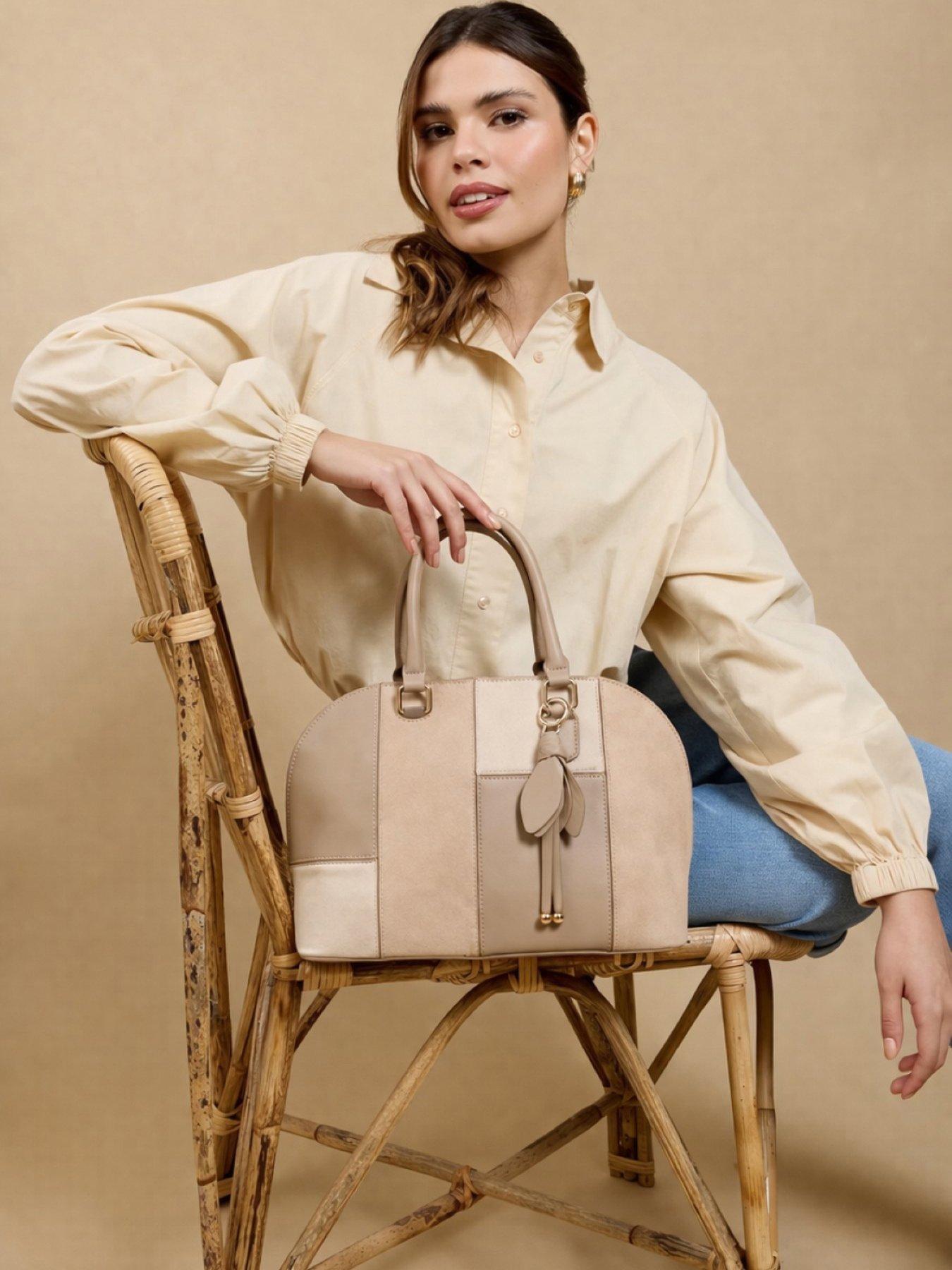 Image 1 of 3 of Little Mistress Beige Patchwork Tote