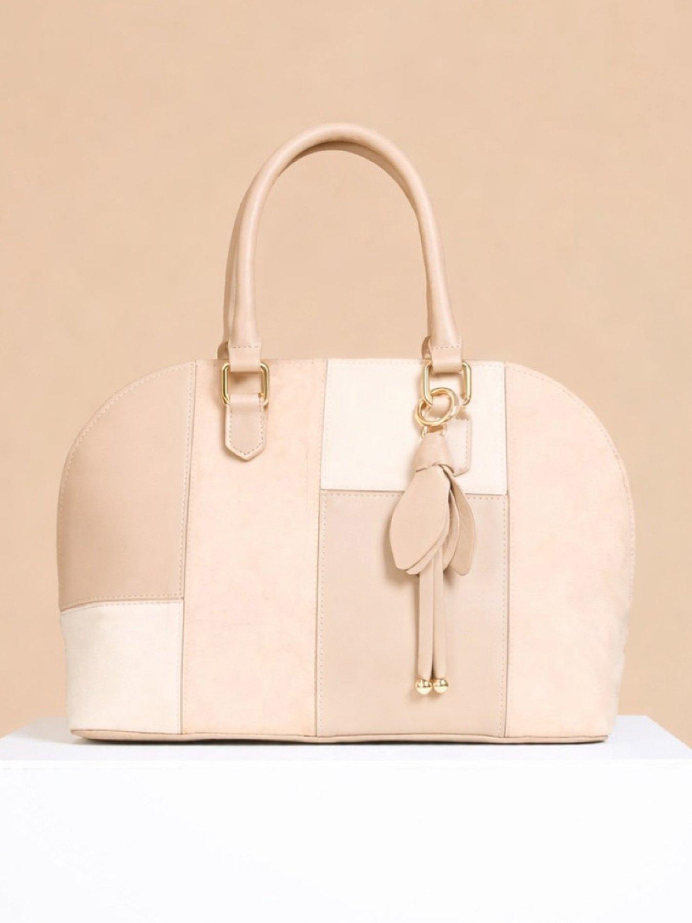 Image 2 of 3 of Little Mistress Beige Patchwork Tote
